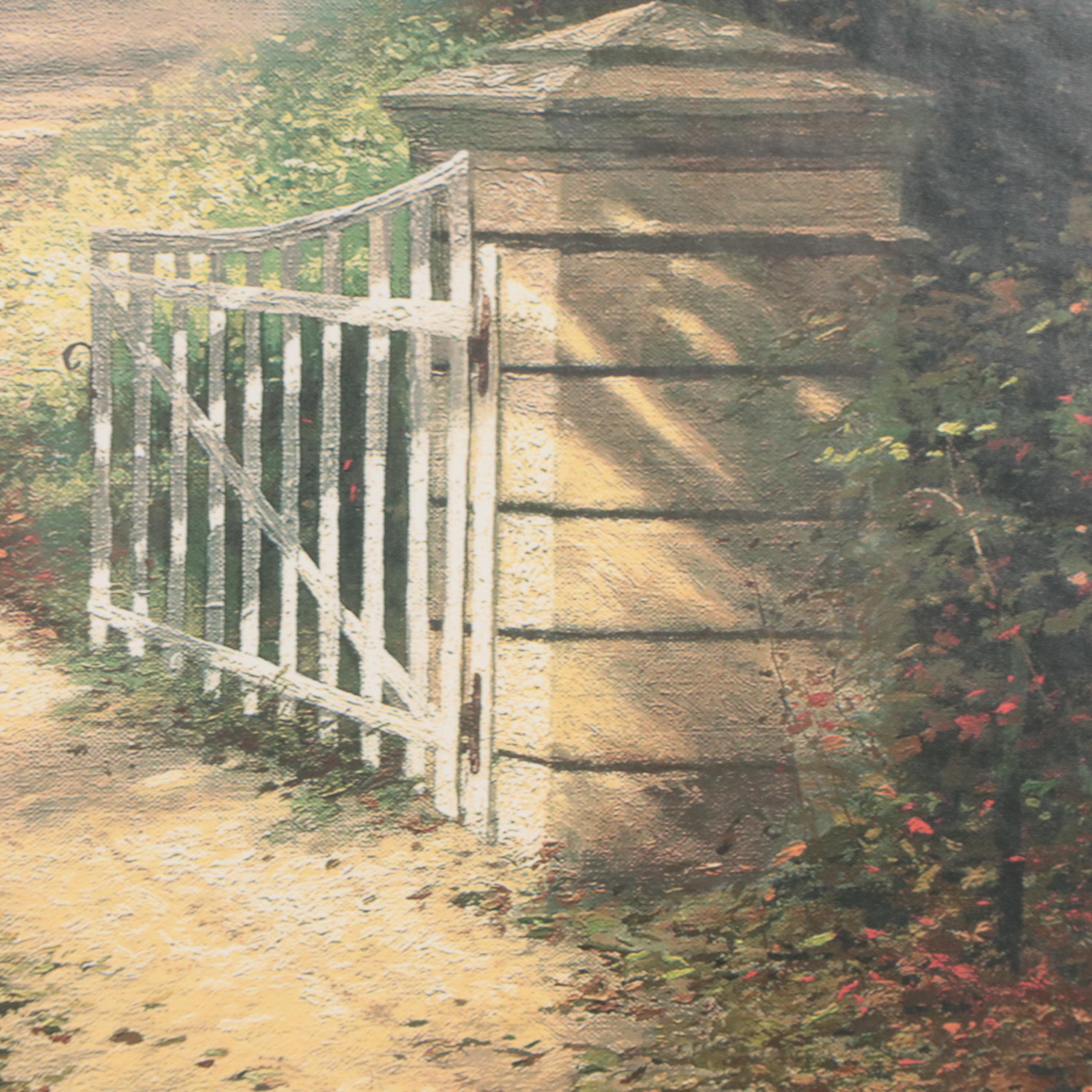 Offset Lithograph After Thomas Kinkade "The Autumn Gate"