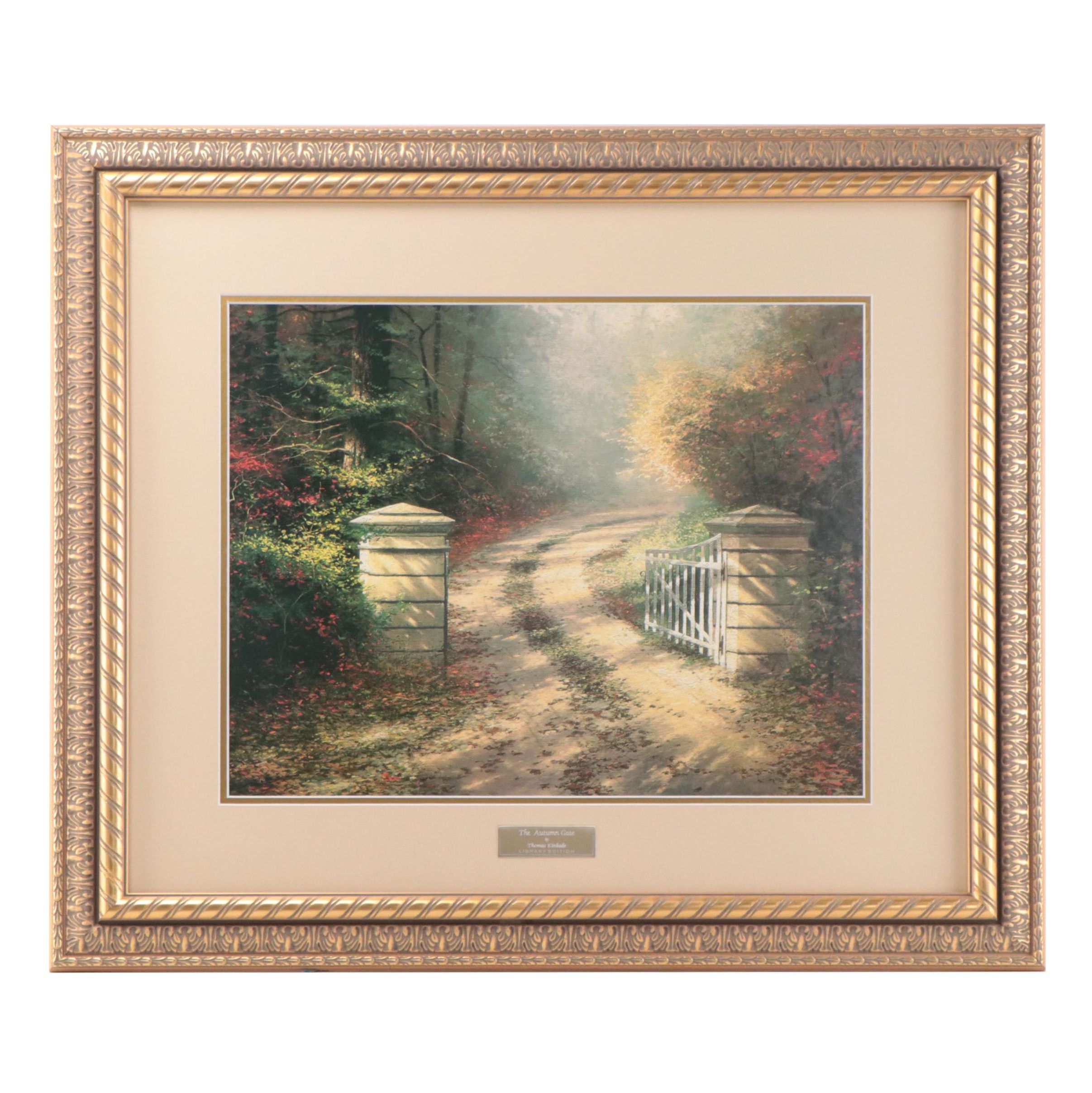Offset Lithograph After Thomas Kinkade "The Autumn Gate"