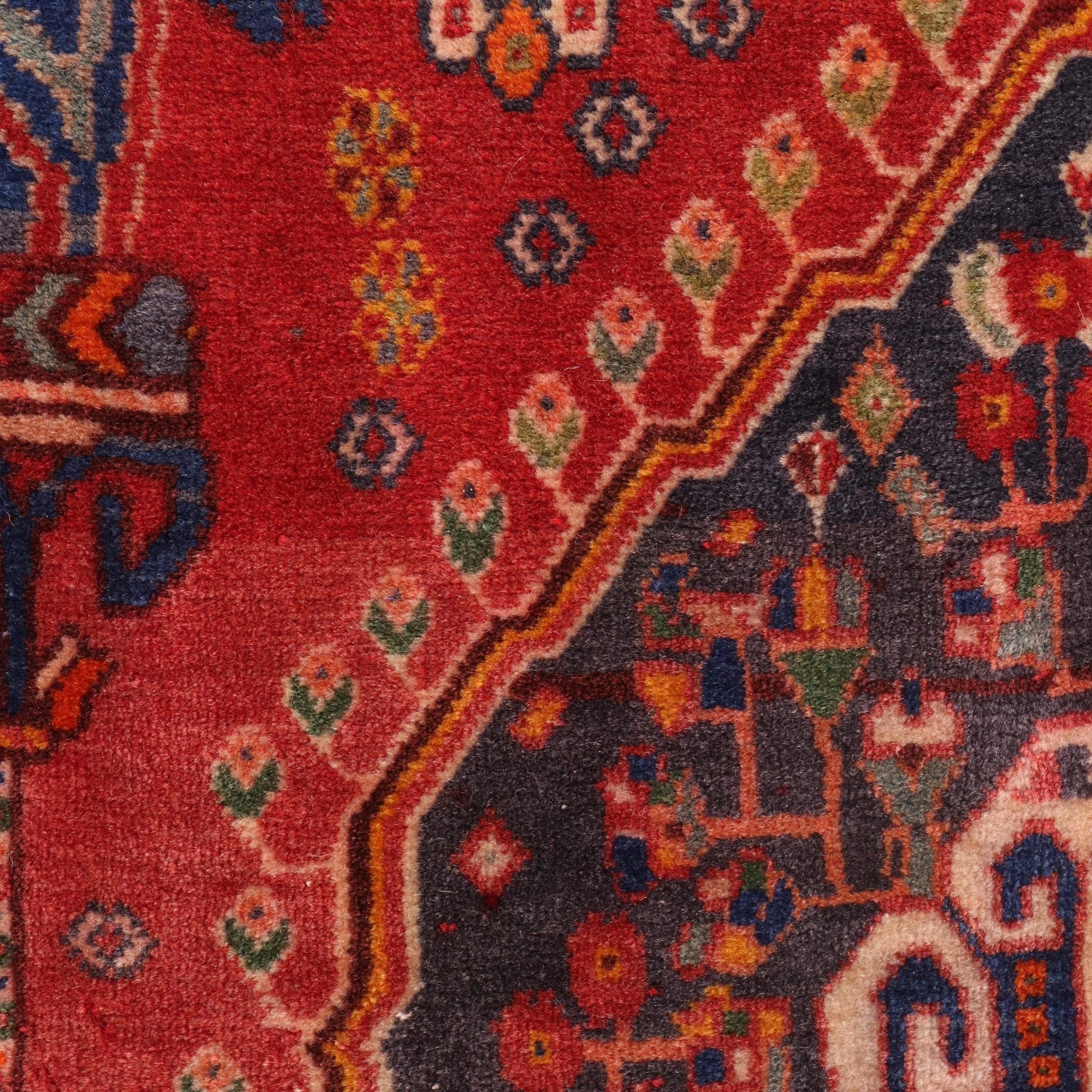 1'1 x 1'3 Hand-Knotted Persian Qashqai Floor Mat Remnant