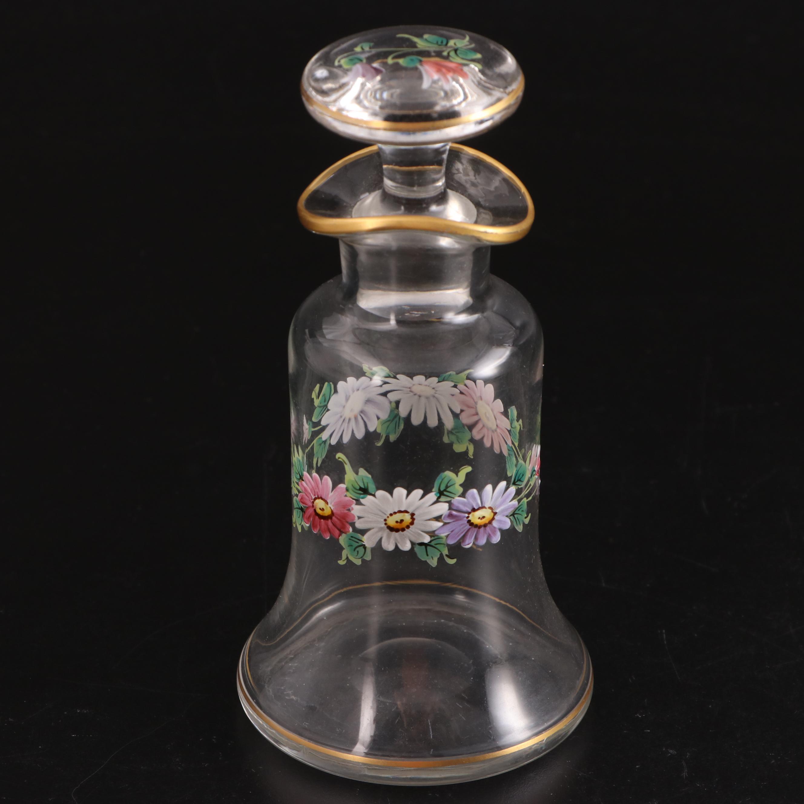 Floral Motif Painted Glass Table Accessories