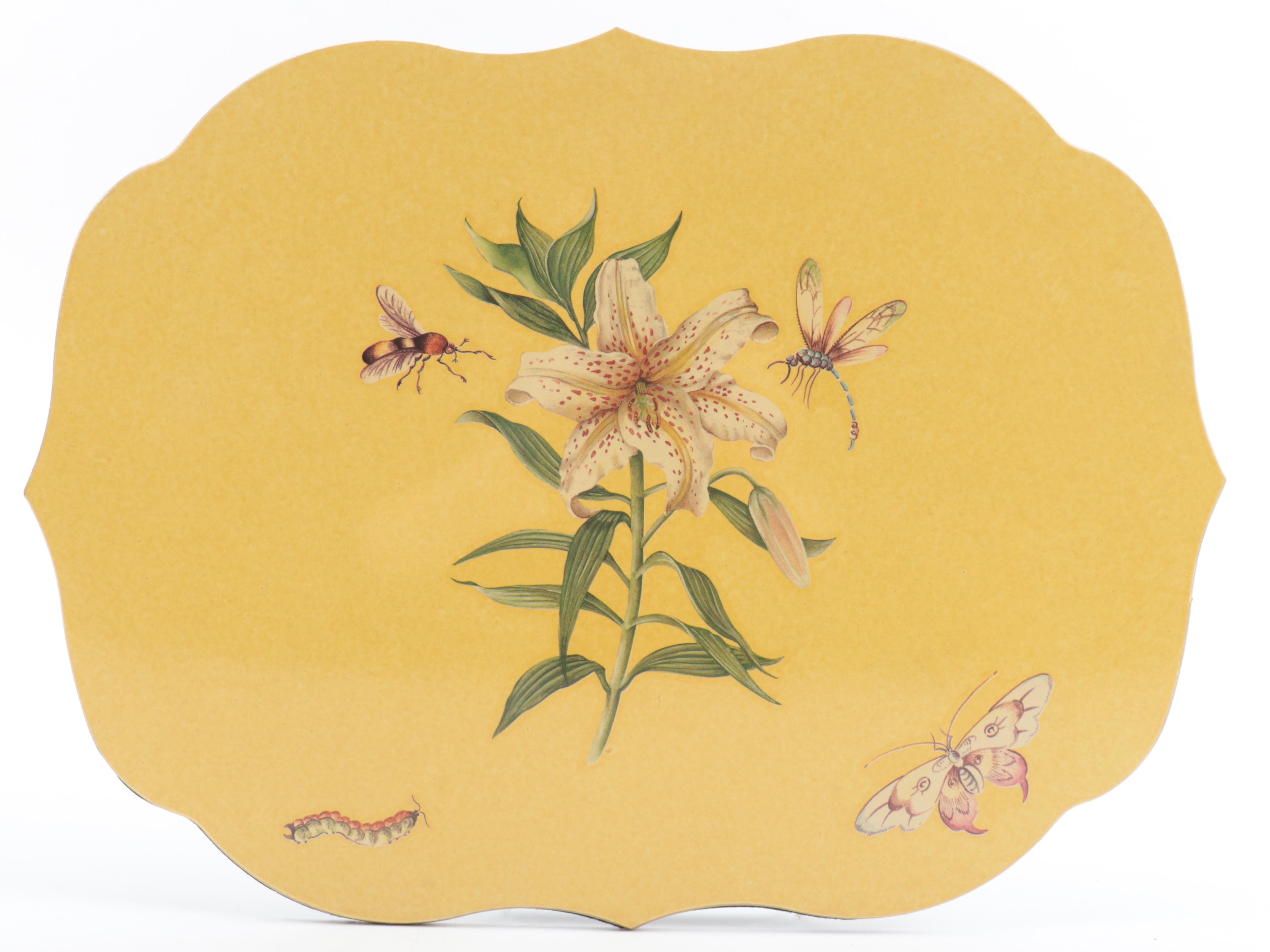 Carolyn Sheffield Botanical Placemats with Italian Ceramic Tureen and Ladle