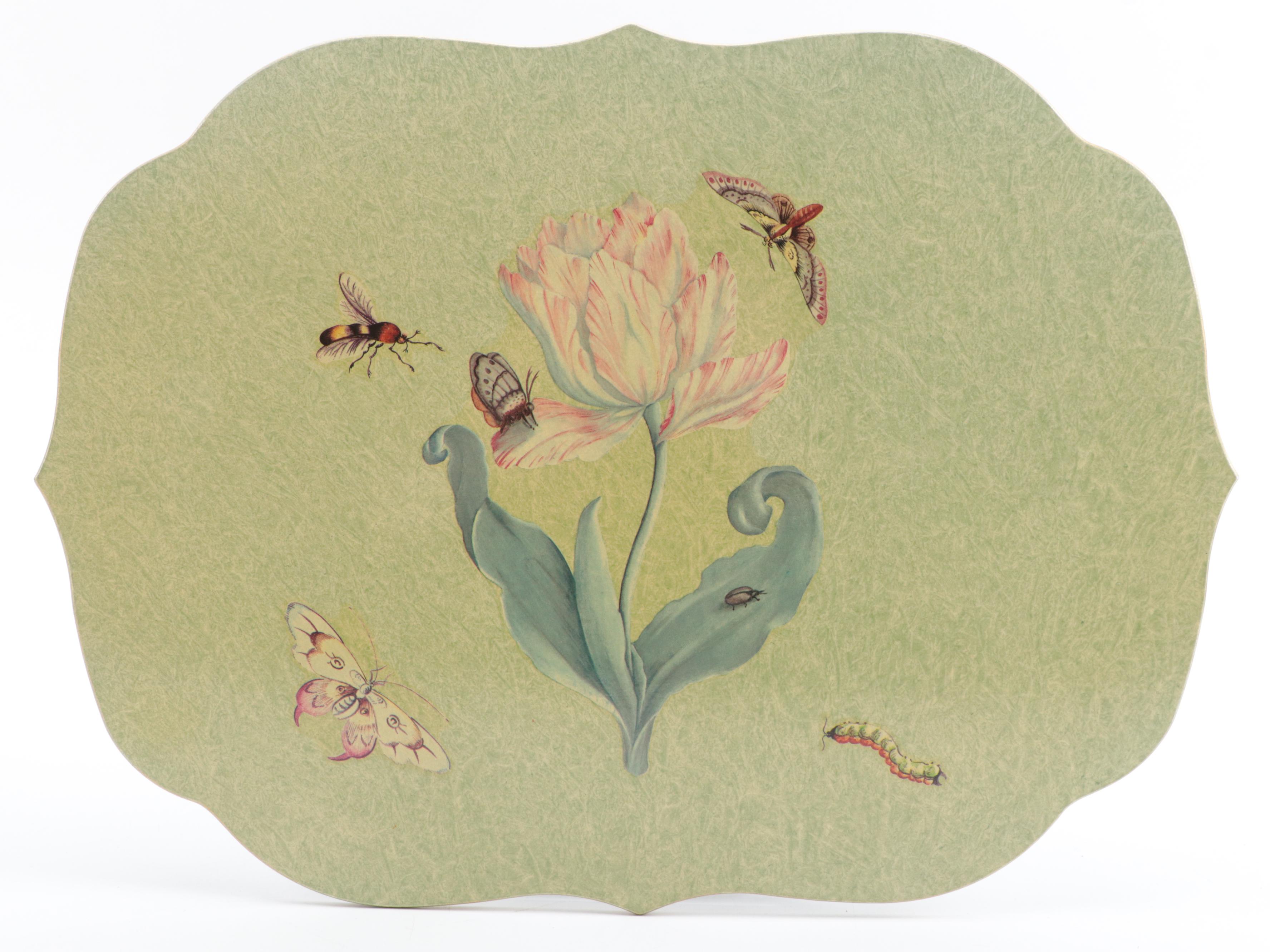 Carolyn Sheffield Botanical Placemats with Italian Ceramic Tureen and Ladle