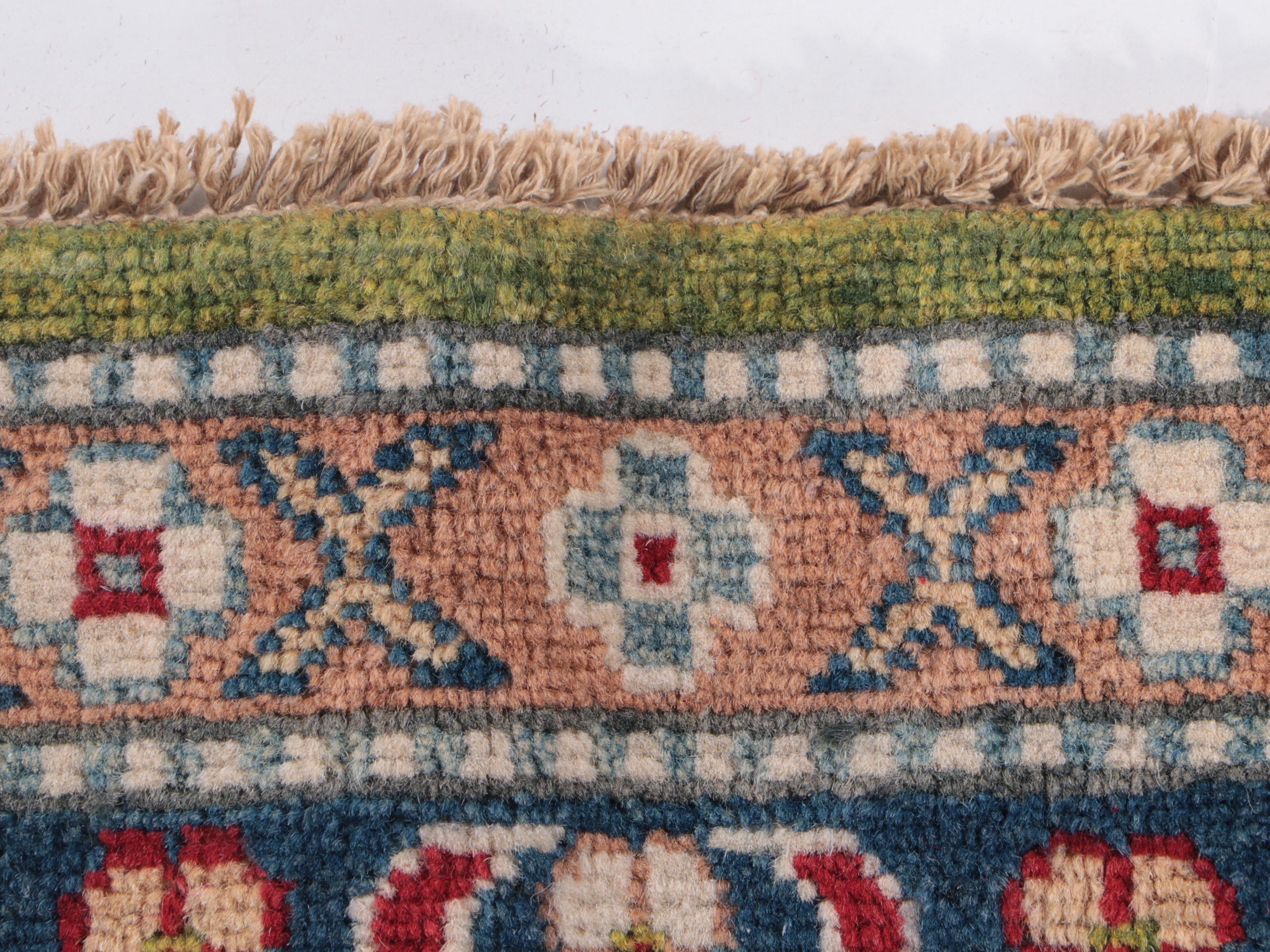 6'8 x 9'11 Hand-Knotted Pakistani Kazak Area Rug