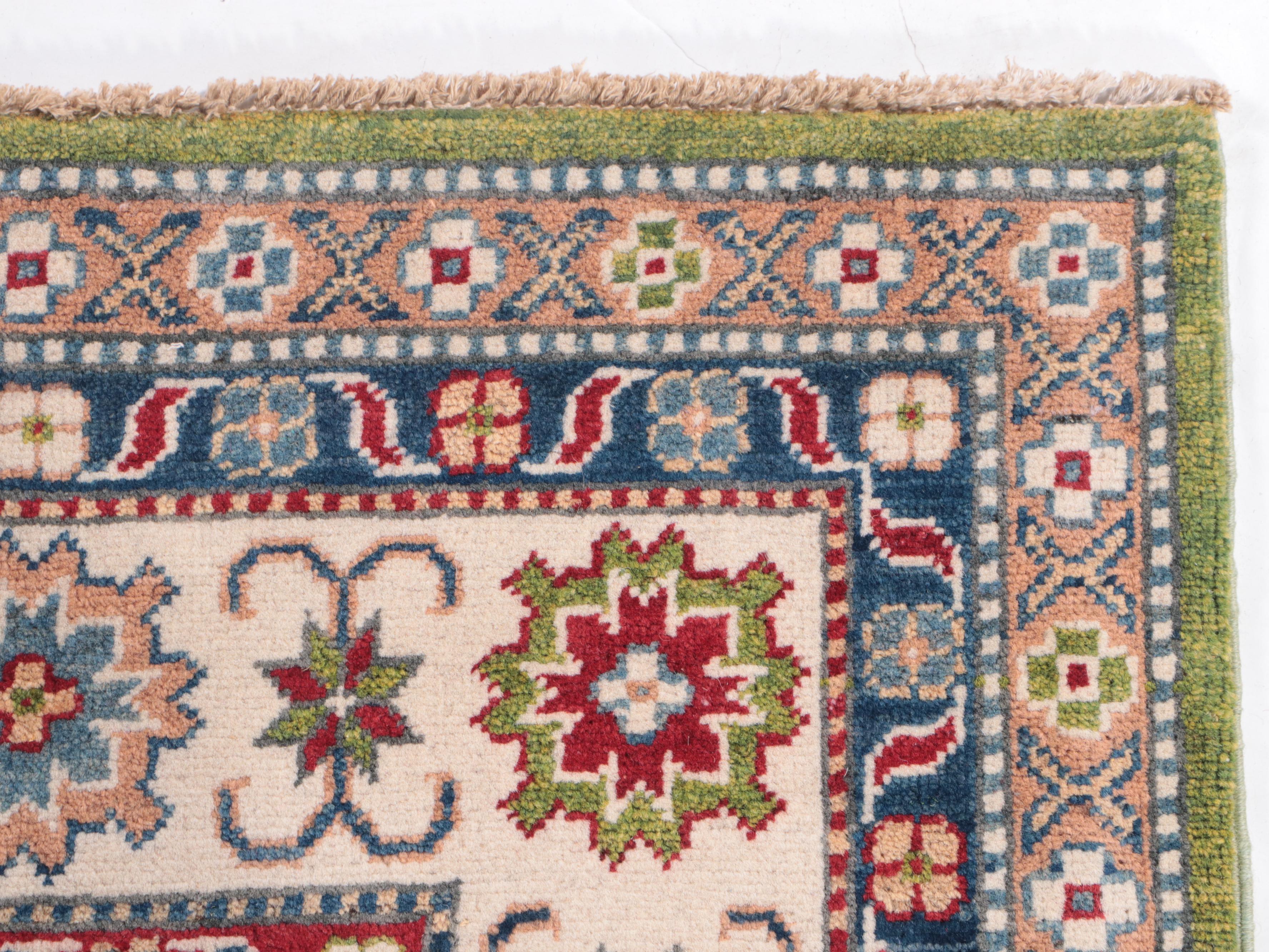 6'8 x 9'11 Hand-Knotted Pakistani Kazak Area Rug