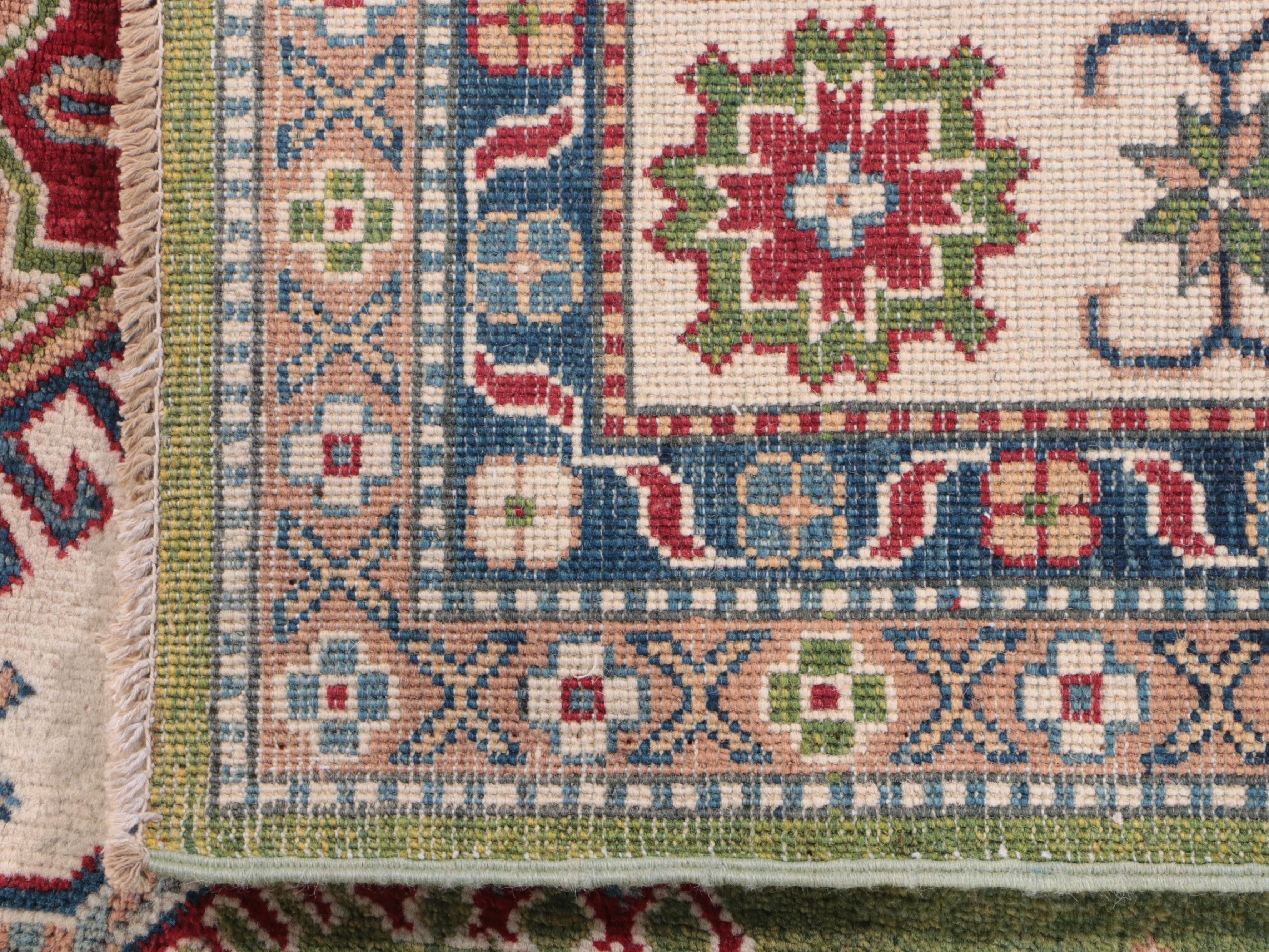 6'8 x 9'11 Hand-Knotted Pakistani Kazak Area Rug