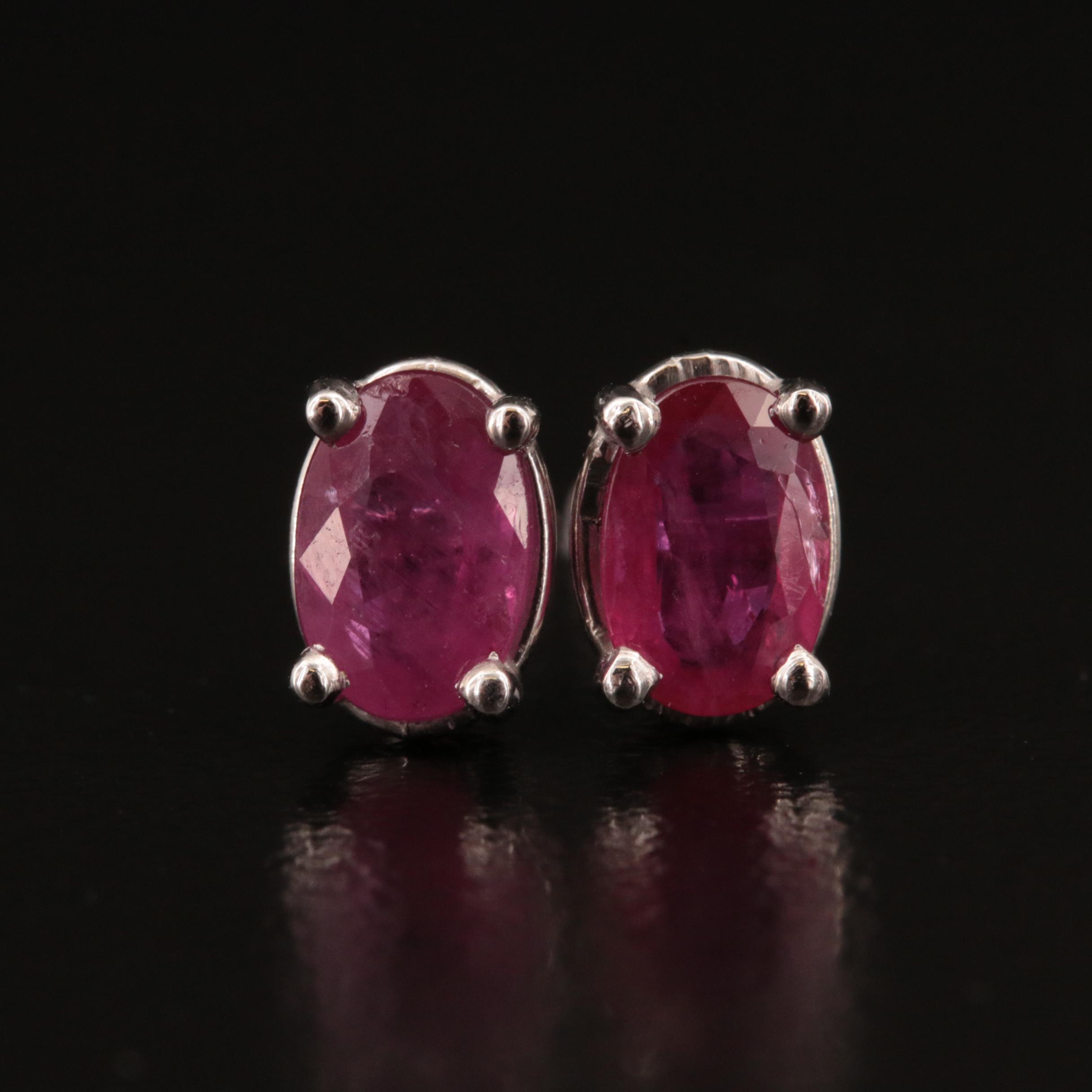 Platinum Ruby Earrings