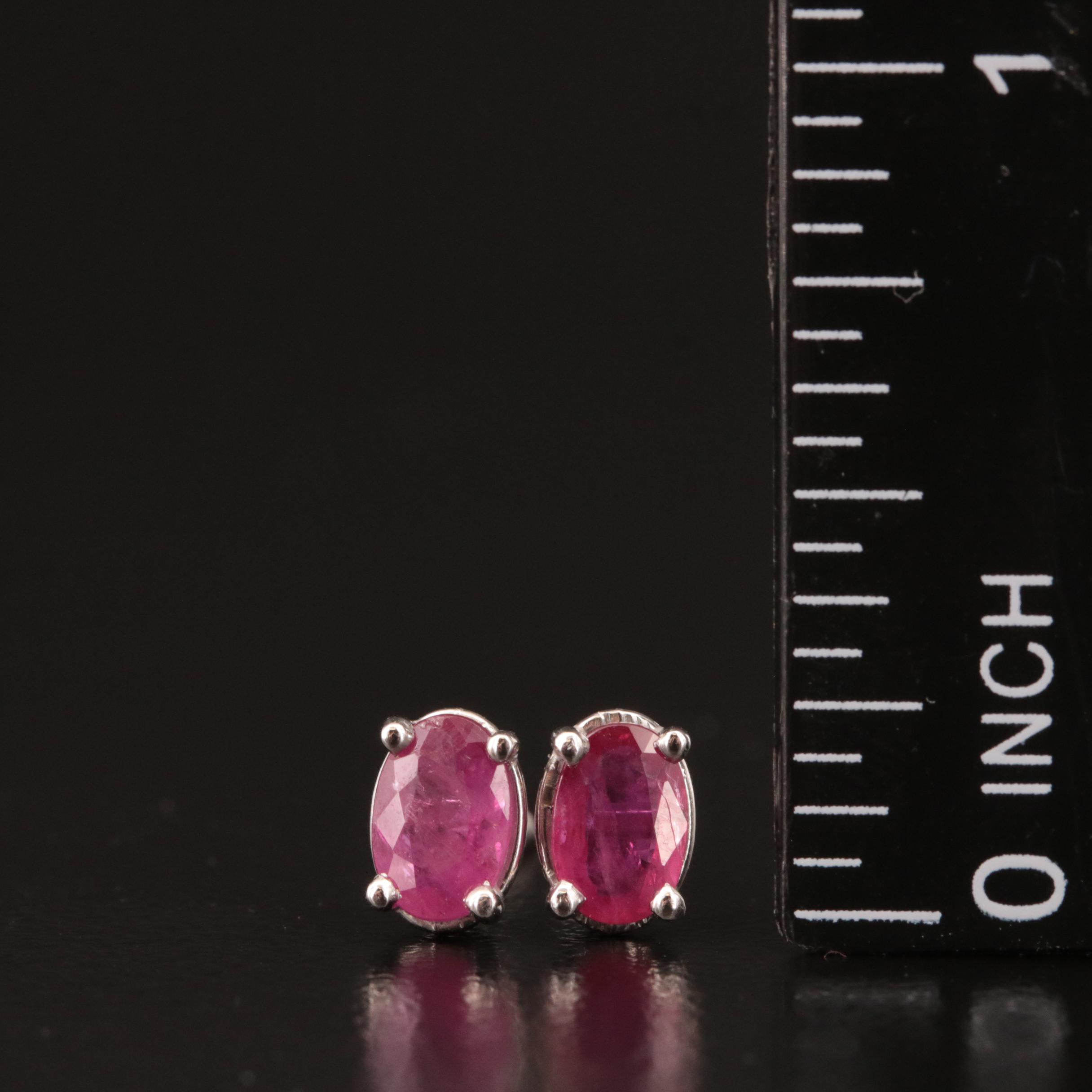 Platinum Ruby Earrings