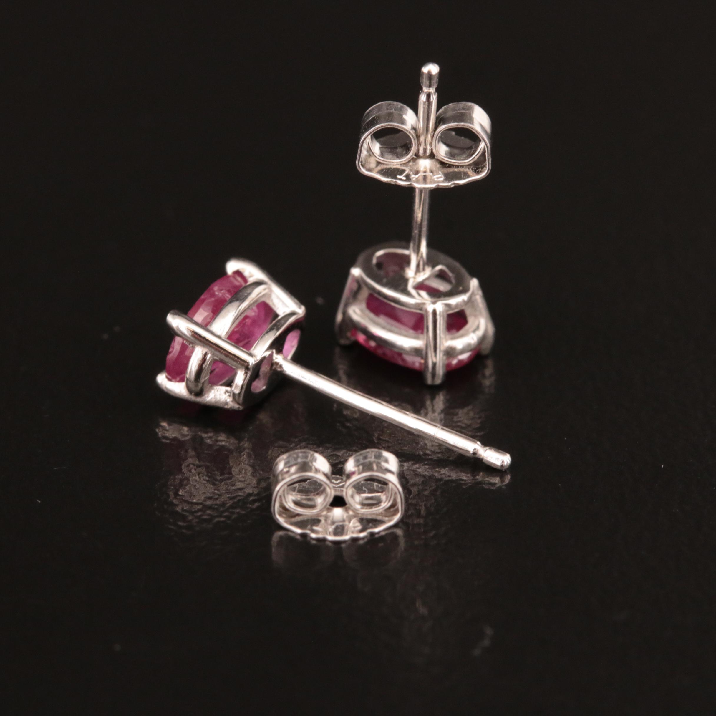 Platinum Ruby Earrings