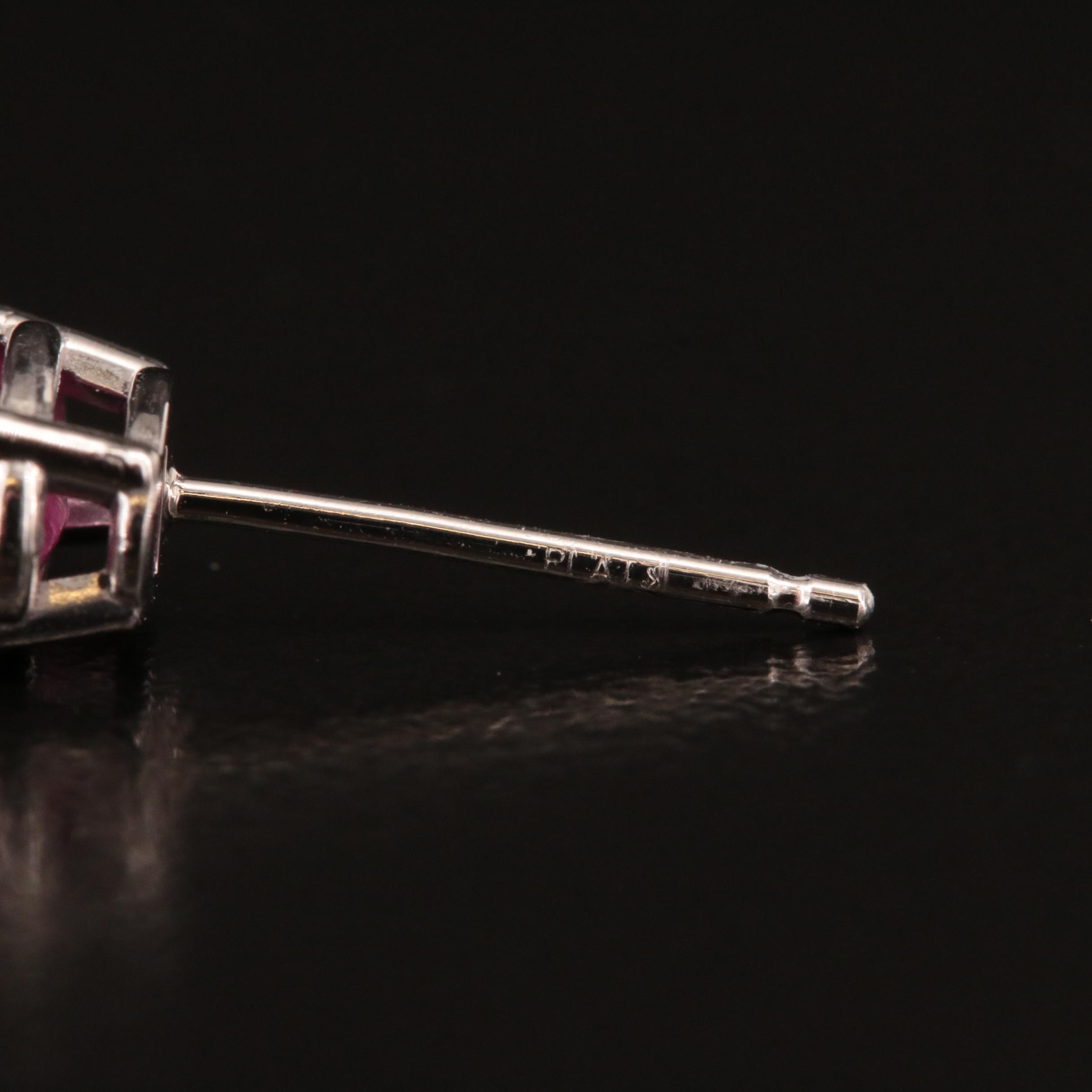 Platinum Ruby Earrings