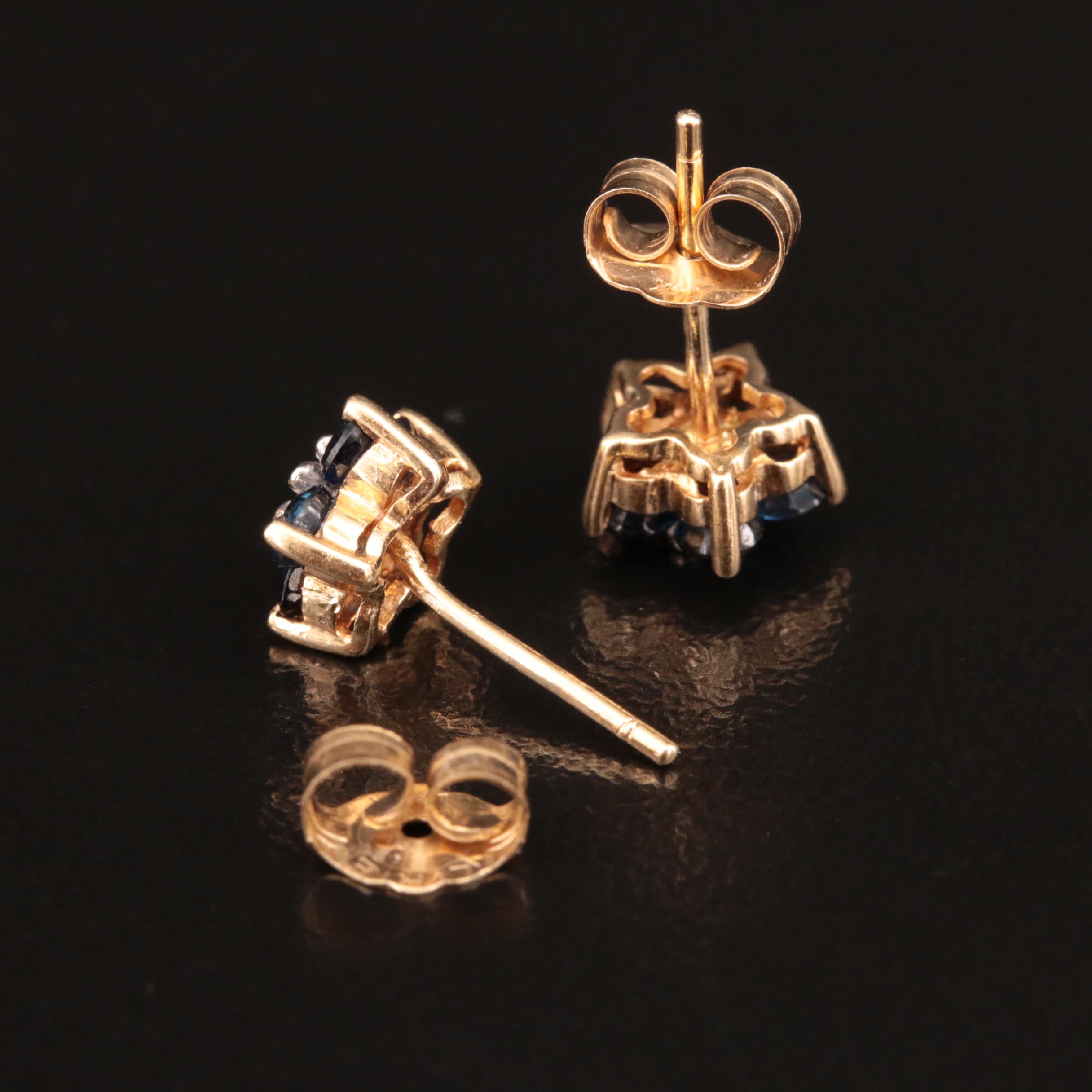 14K Sapphire and Diamond Earrings