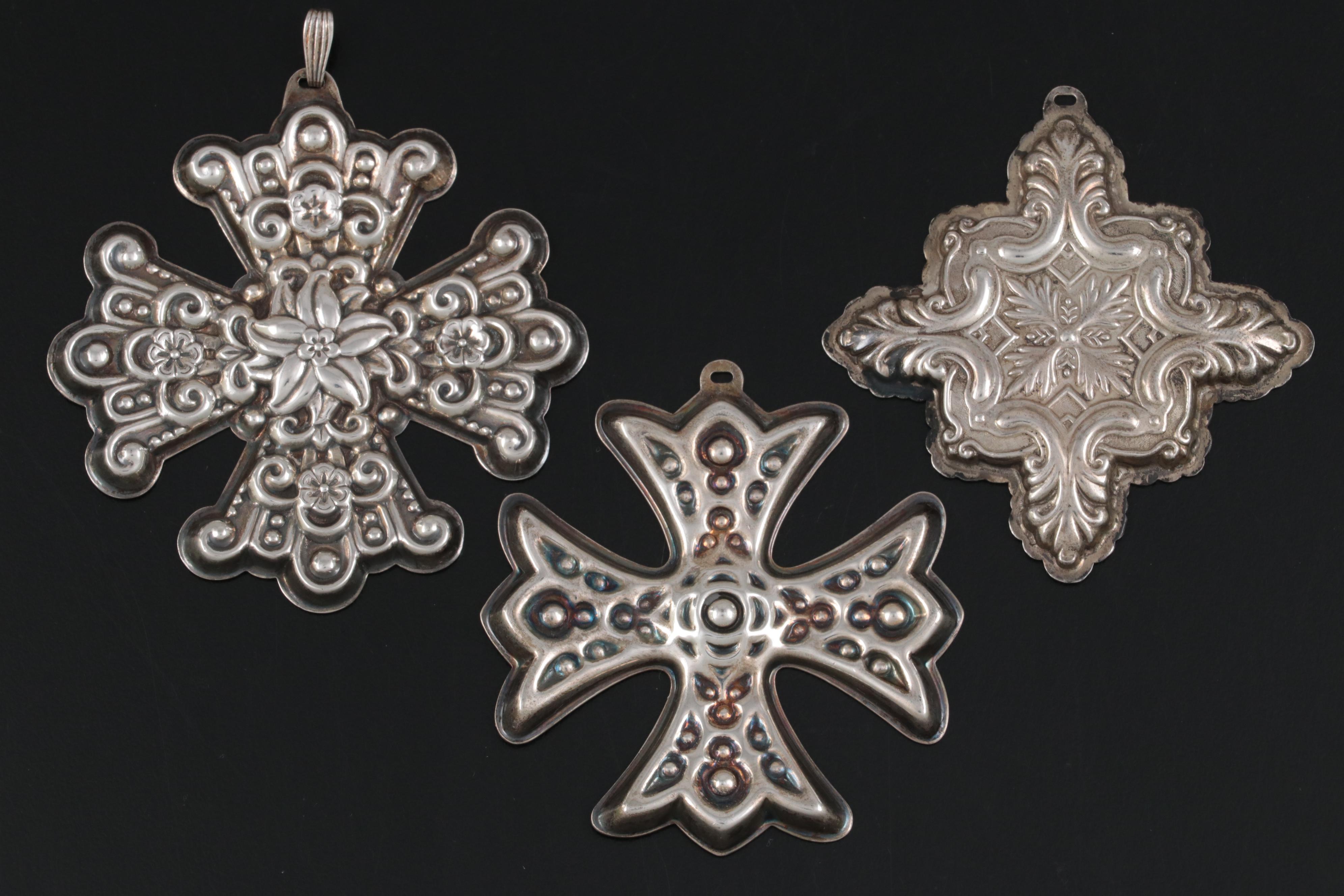 Reed & Barton "Christmas Cross" Sterling Silver Ornaments