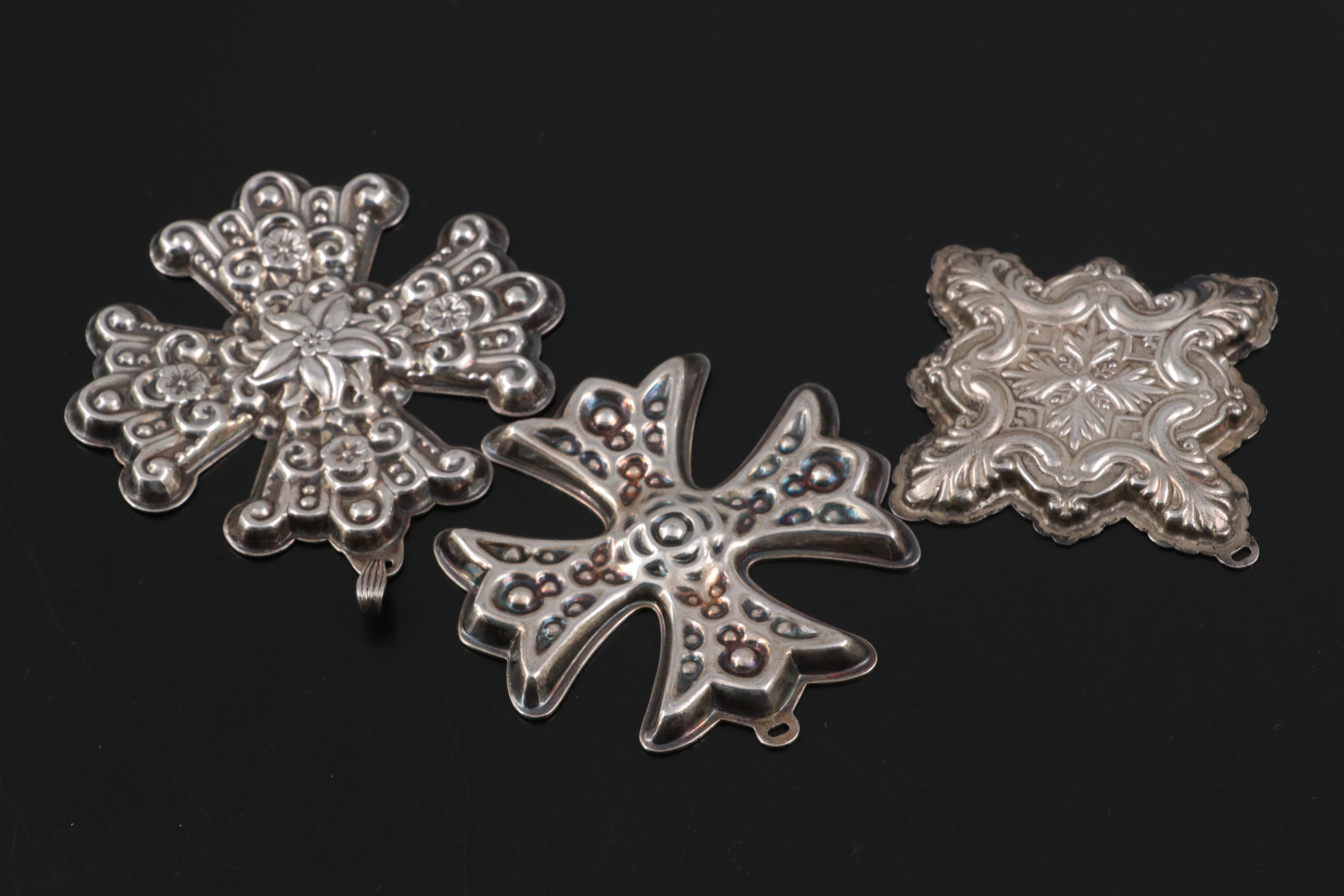 Reed & Barton "Christmas Cross" Sterling Silver Ornaments