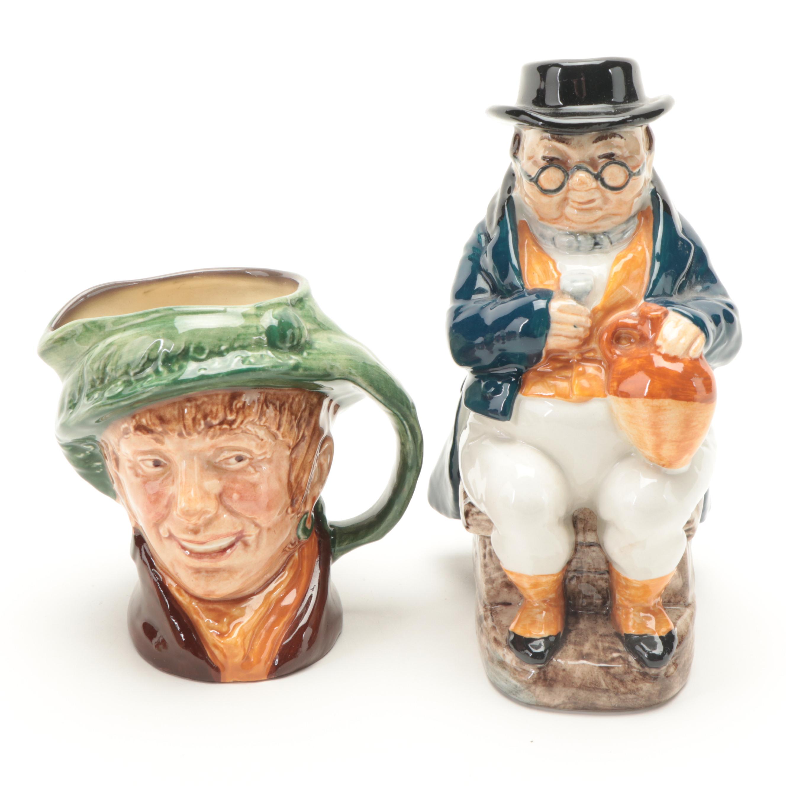 Royal Doulton, Wood & Sons and Thorley Ceramic, Bone China Toby Cups with Teapot