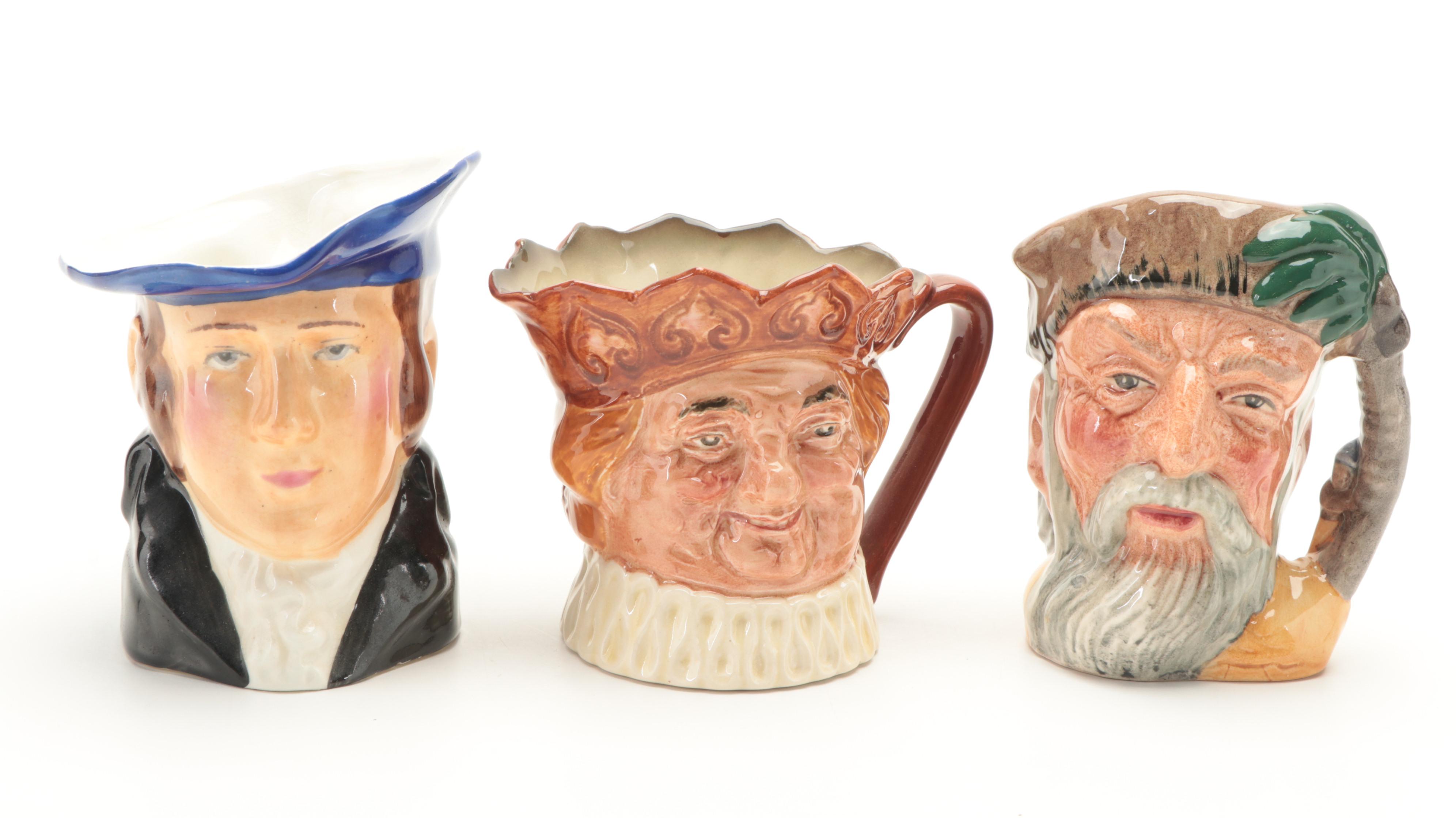 Royal Doulton, Wood & Sons and Thorley Ceramic, Bone China Toby Cups with Teapot