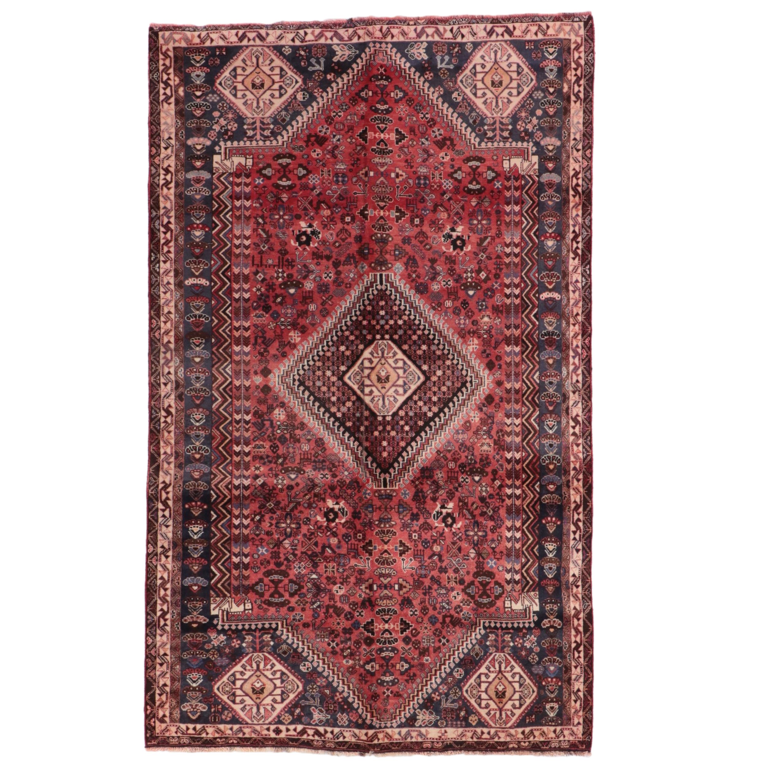 5'8 x 9'4 Hand-Knotted Persian Qashqai Area Rug