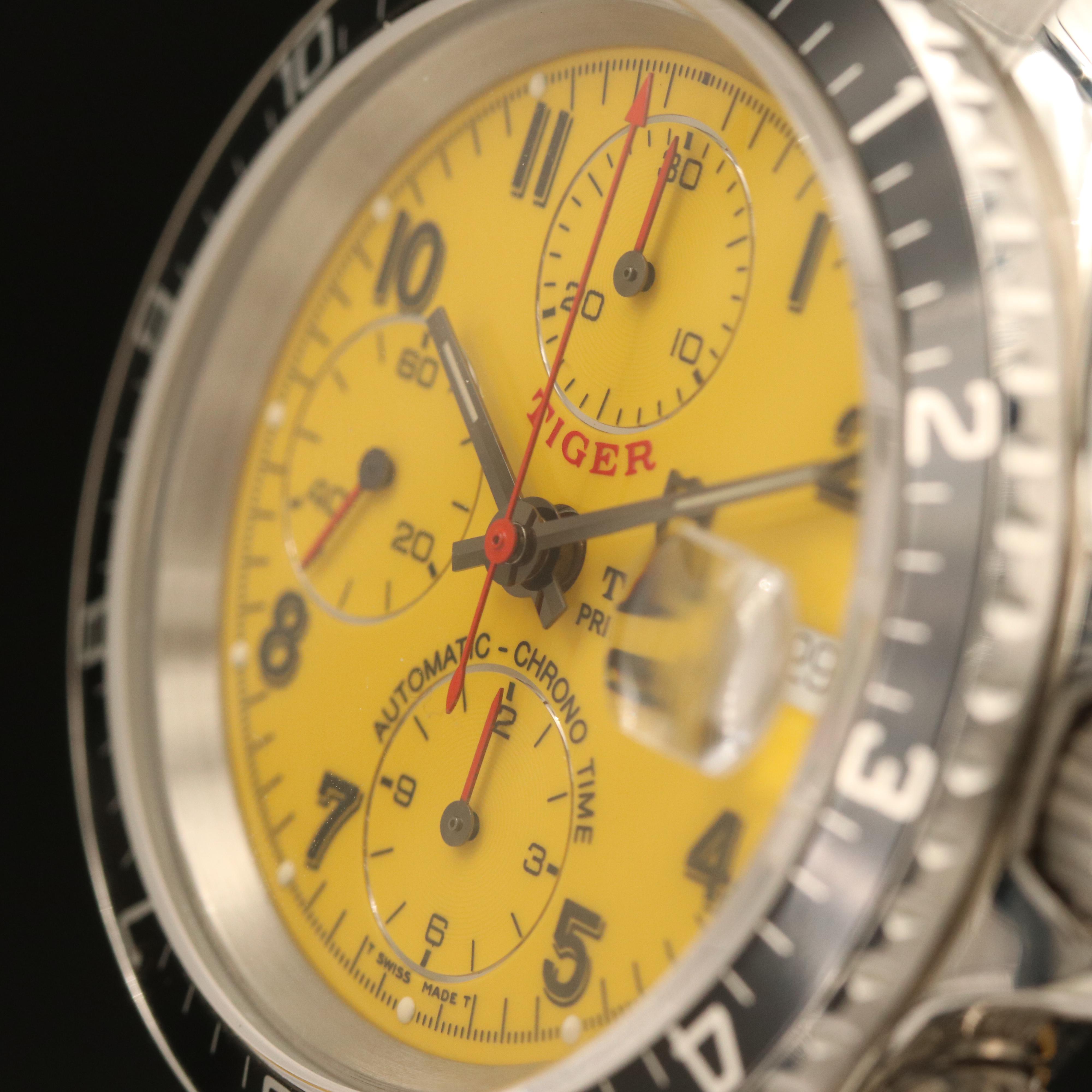 Tudor Tiger Prince Chronograph Date Yellow Dial Steel Automatic Watch