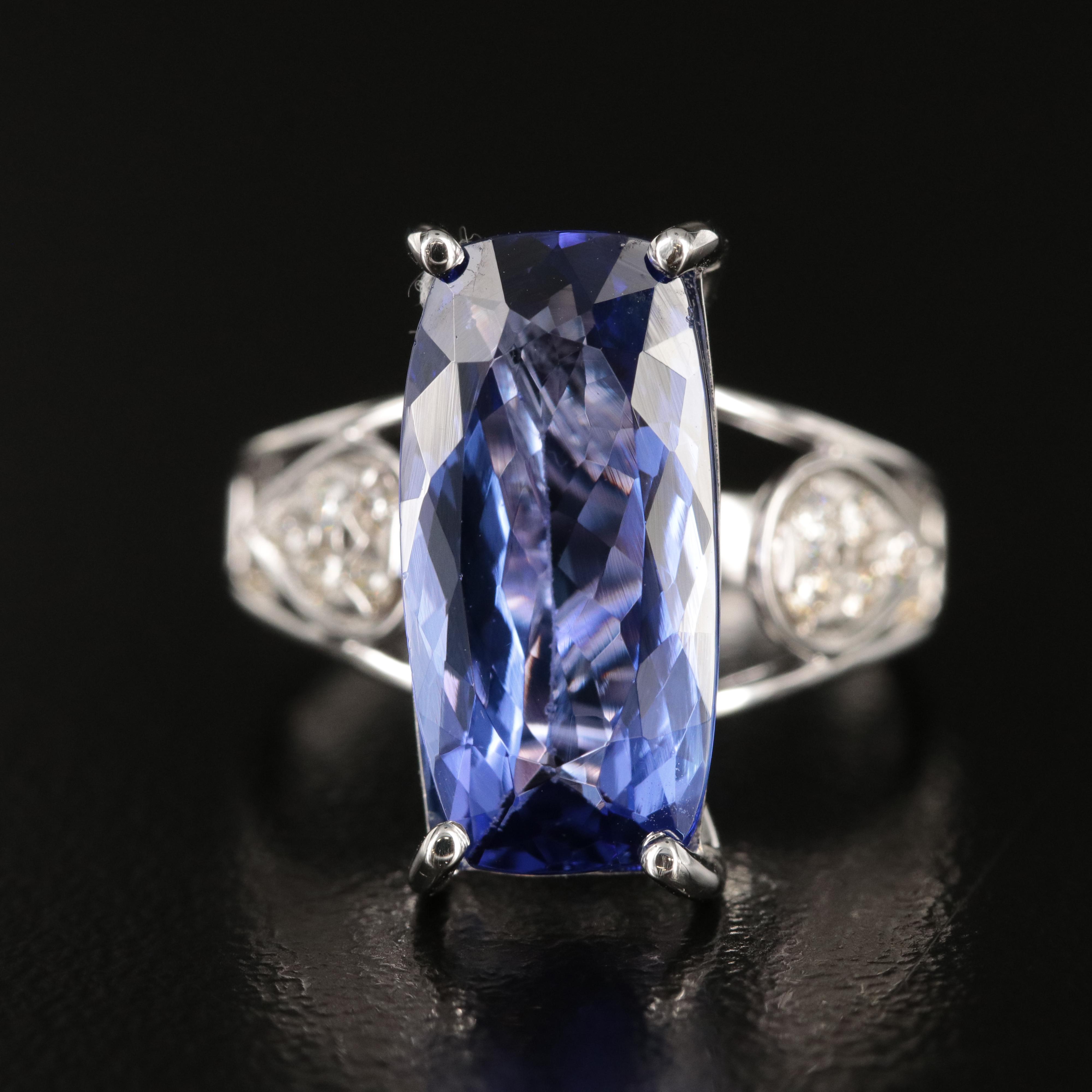 14K 5.62 CT Tanzanite and Diamond Ring