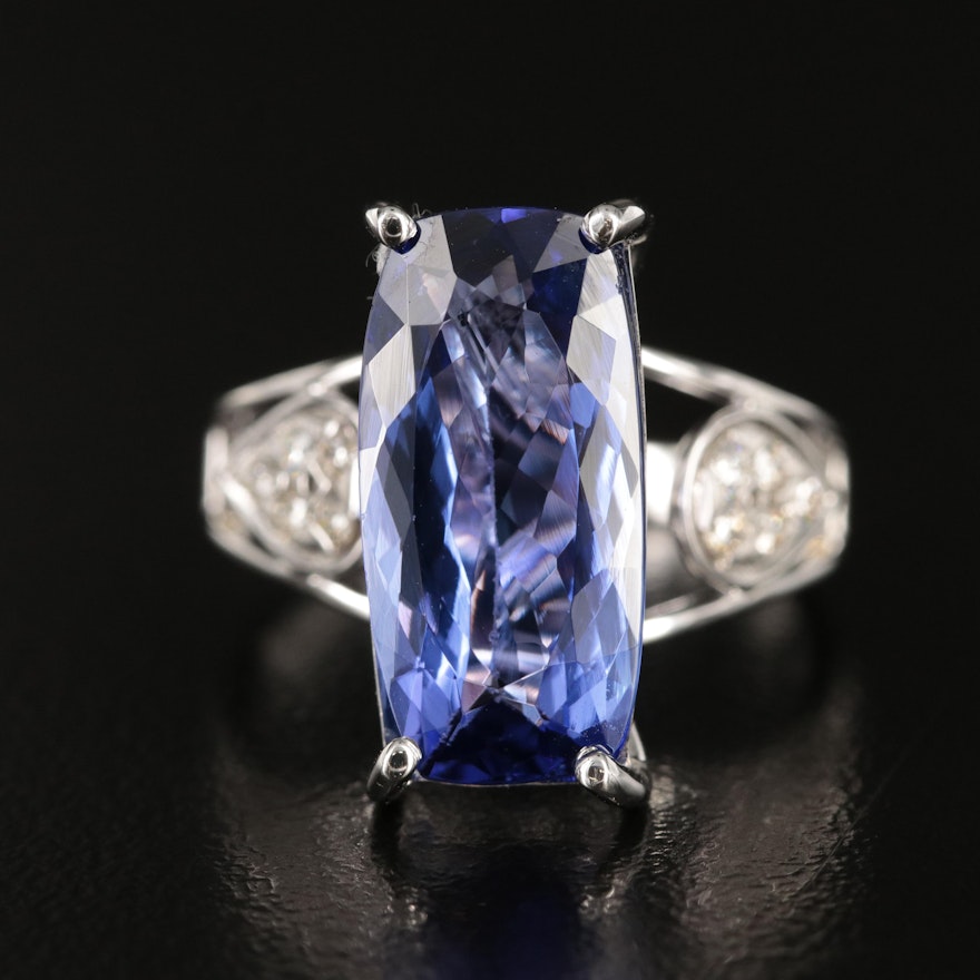 14K 5.62 CT Tanzanite and Diamond Ring