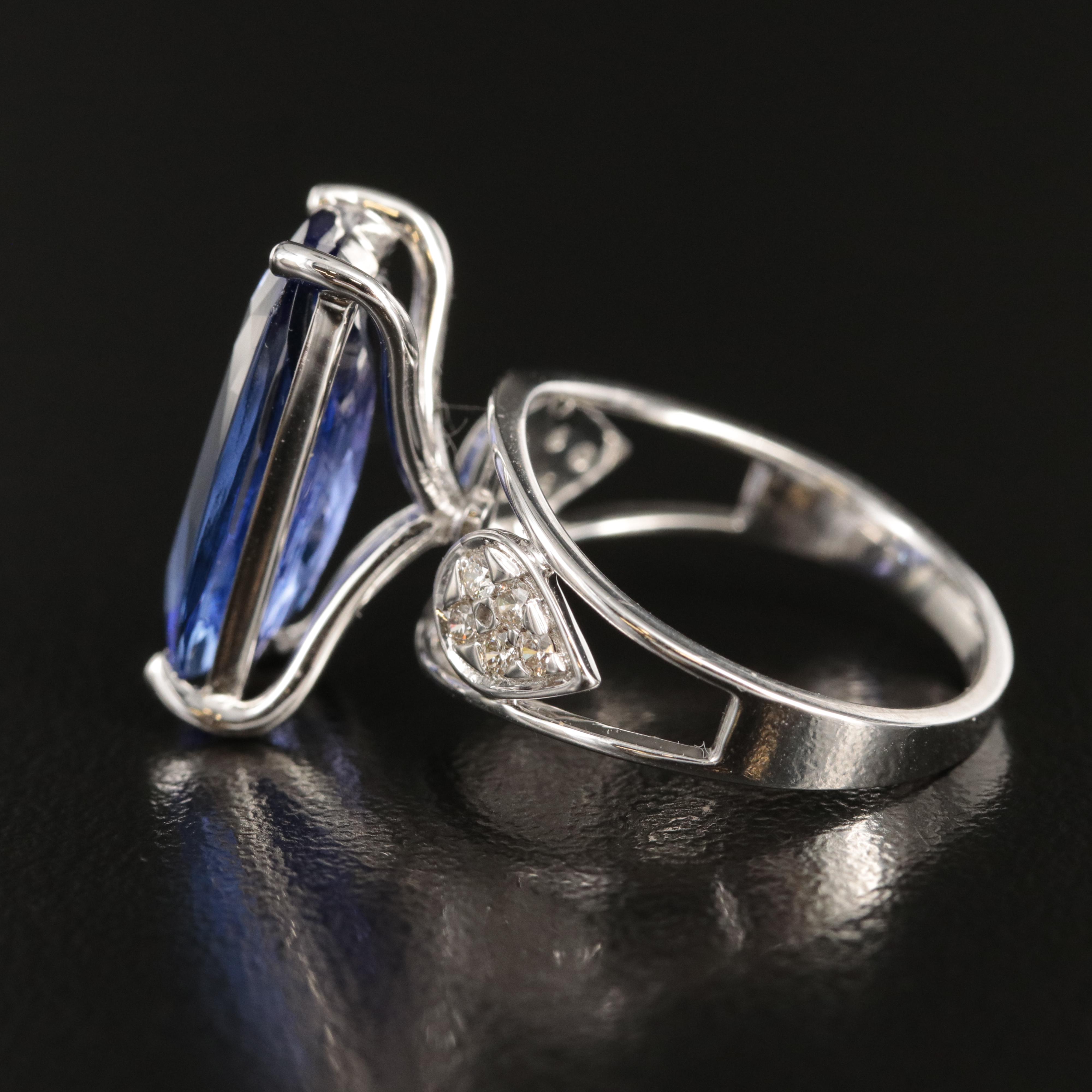 14K 5.62 CT Tanzanite and Diamond Ring
