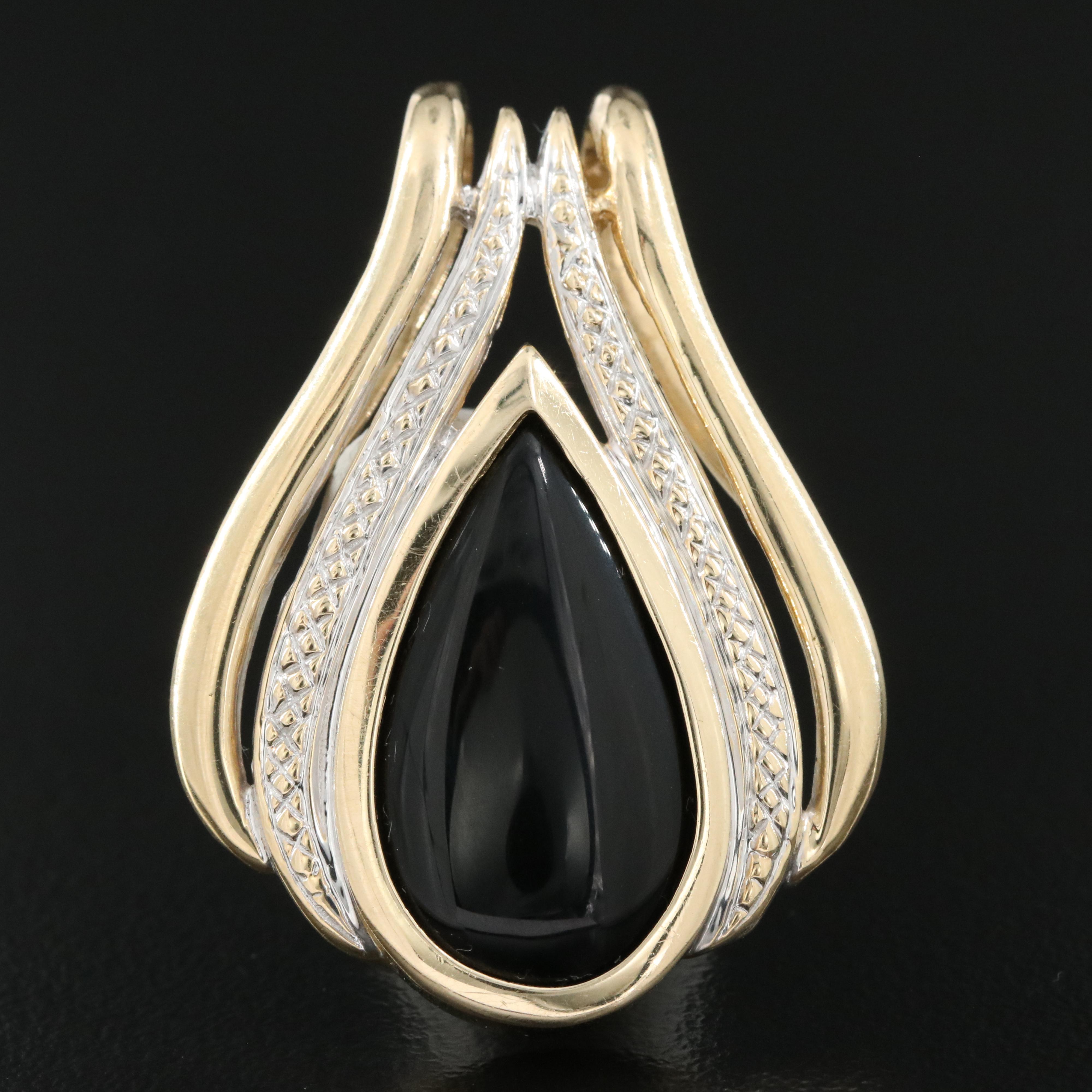 14K Black Onyx Pendant