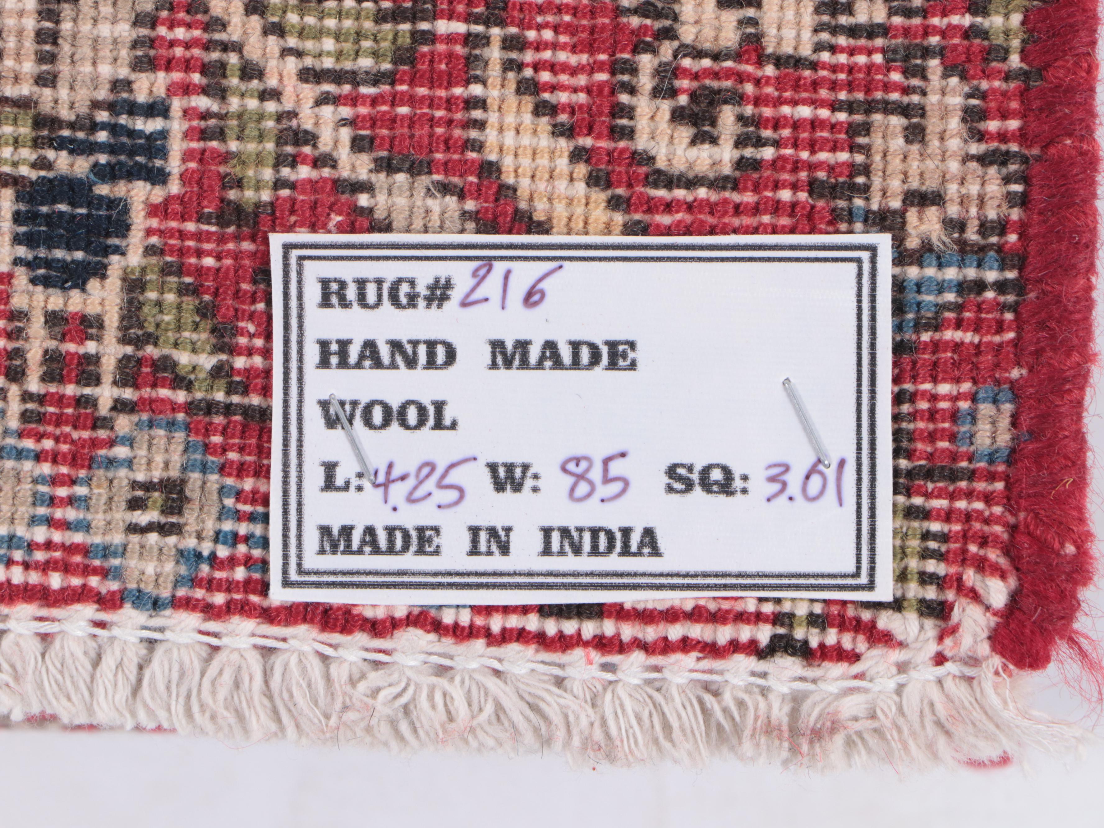 2'11 x 14'1 Hand-Knotted Indo-Persian Signed Tabriz Carpet Runner