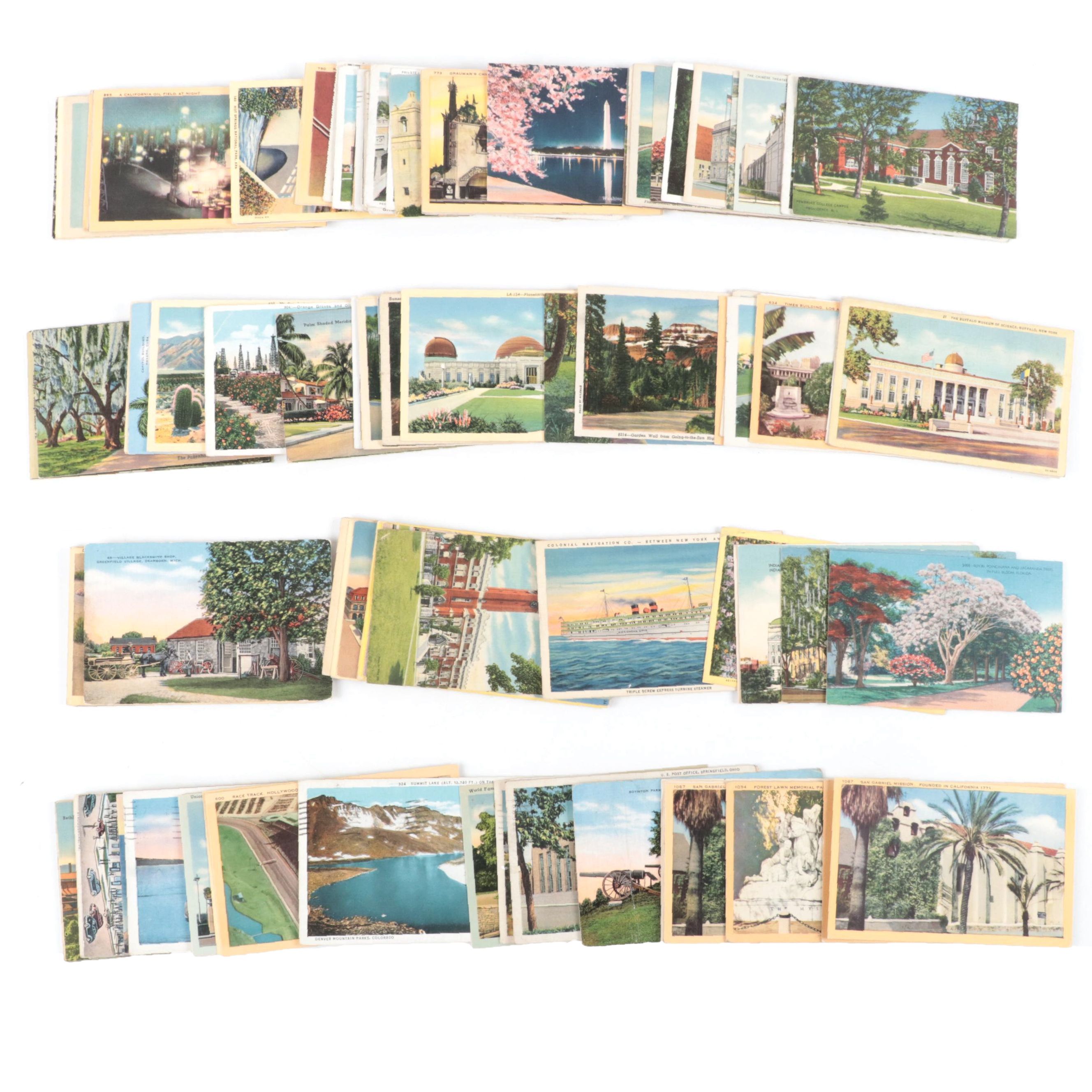 Tichnor Bros. and More United States Landmarks Souvenir Postcards, Early 20th C.