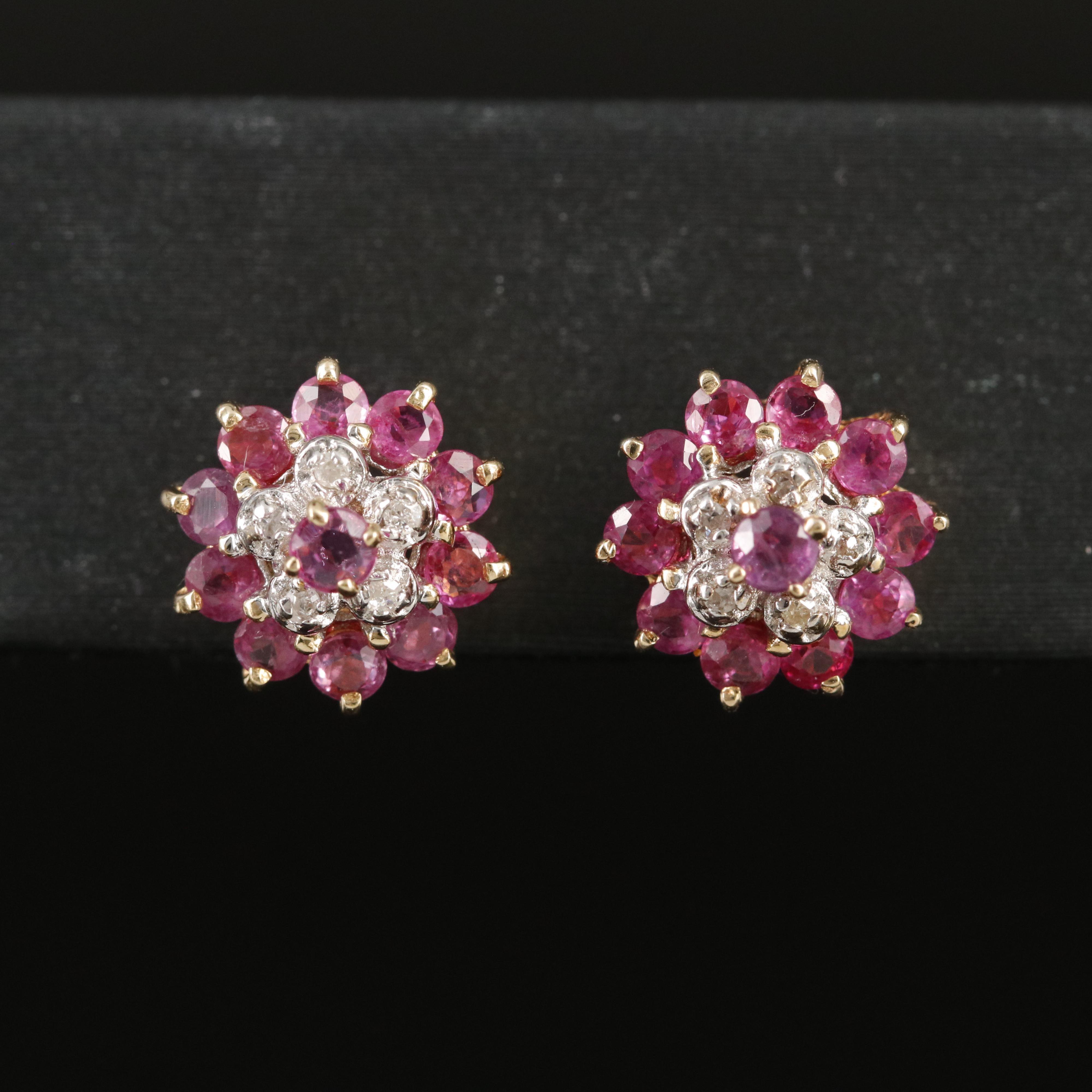 14K Ruby and Diamond Earrings