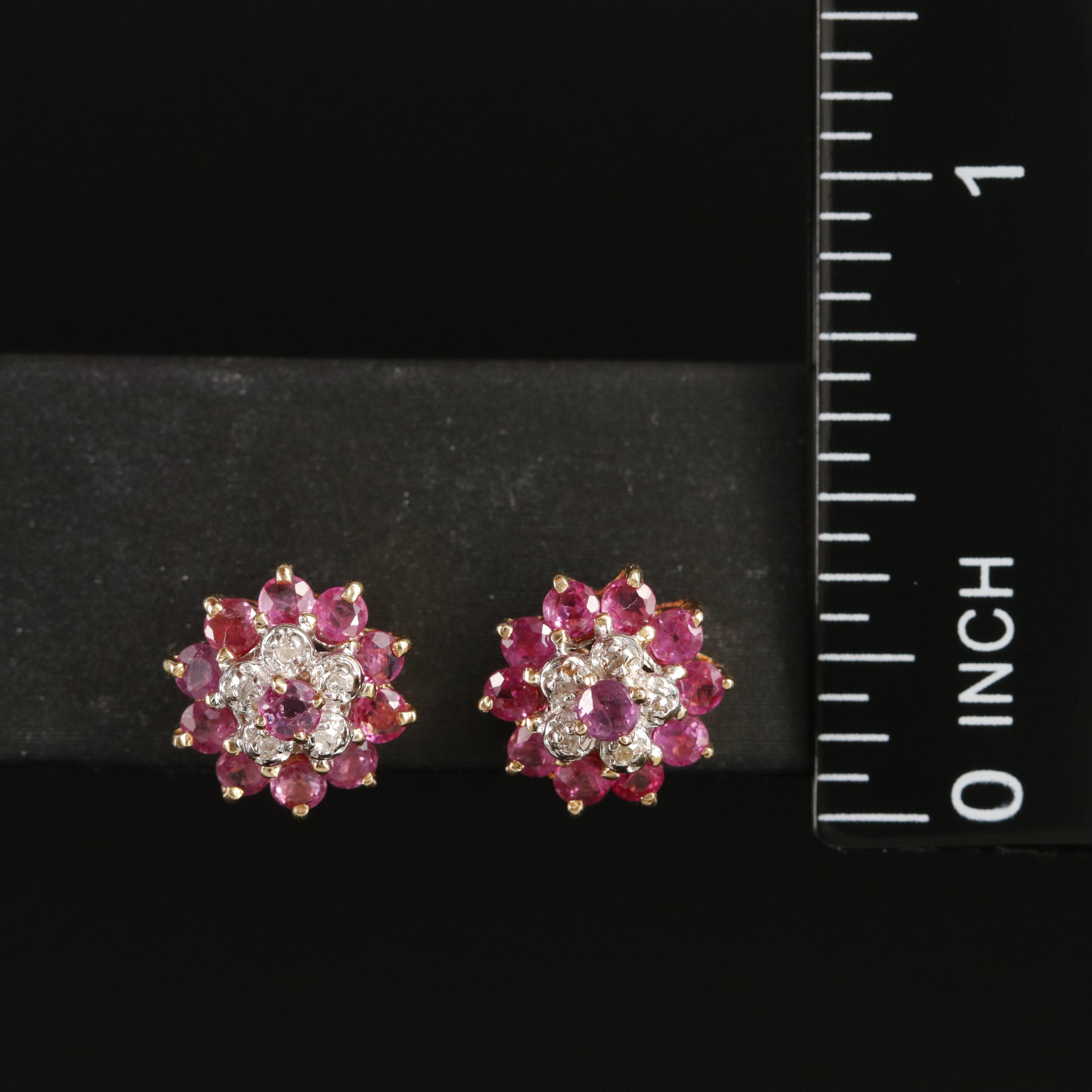 14K Ruby and Diamond Earrings