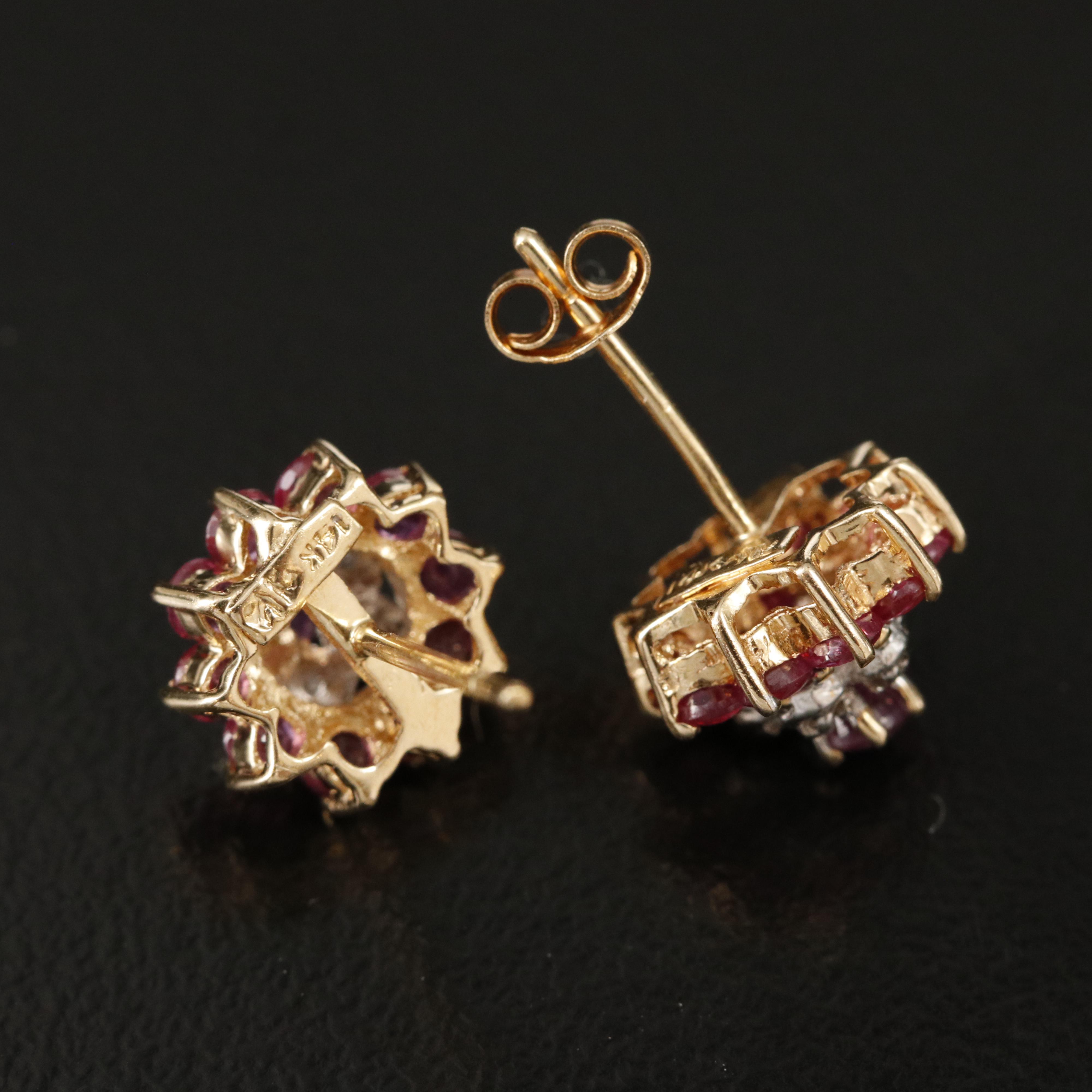 14K Ruby and Diamond Earrings