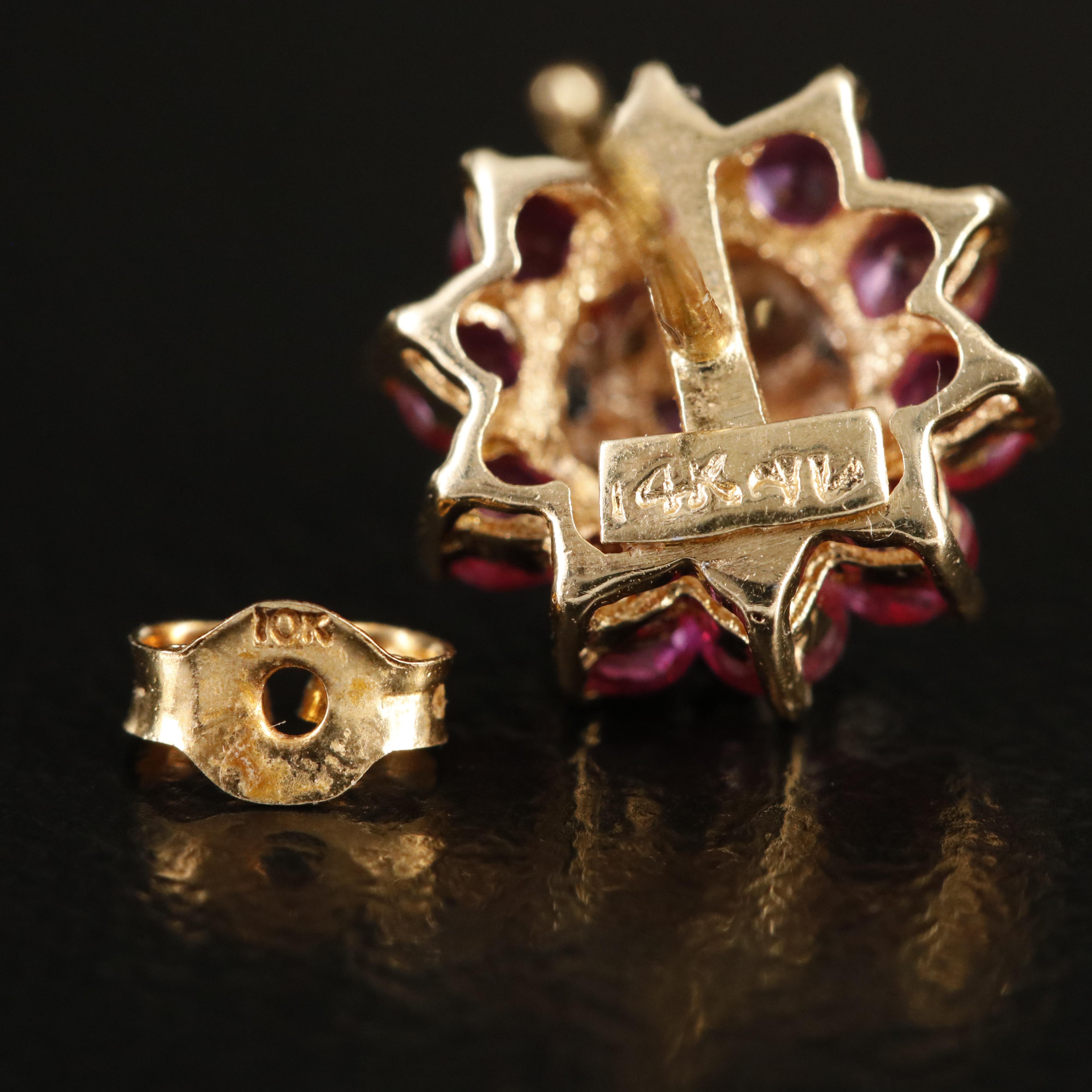 14K Ruby and Diamond Earrings