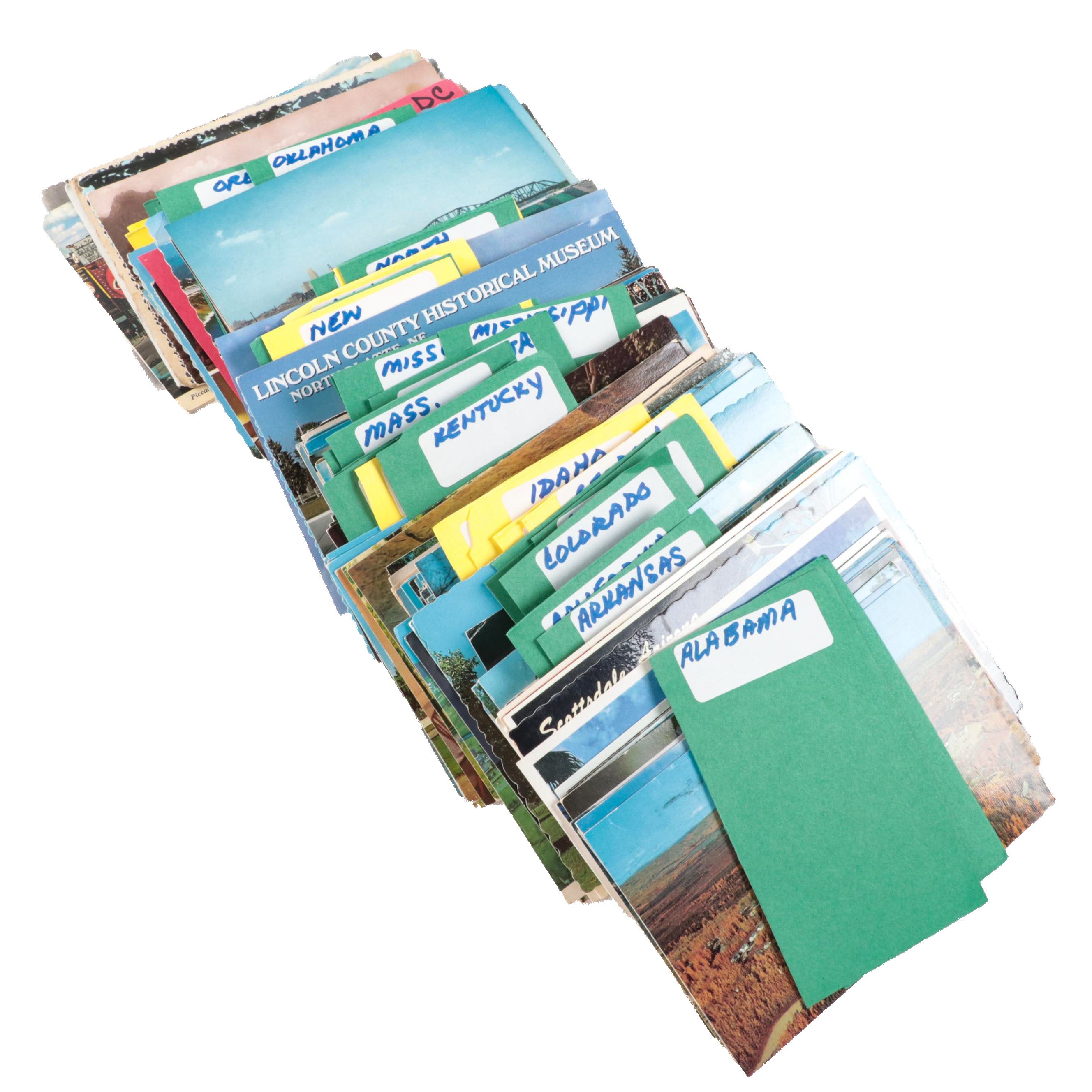 Alaska, Kentucky, Oklahoma, Texas, Vermont, and Other Souvenir Postcards