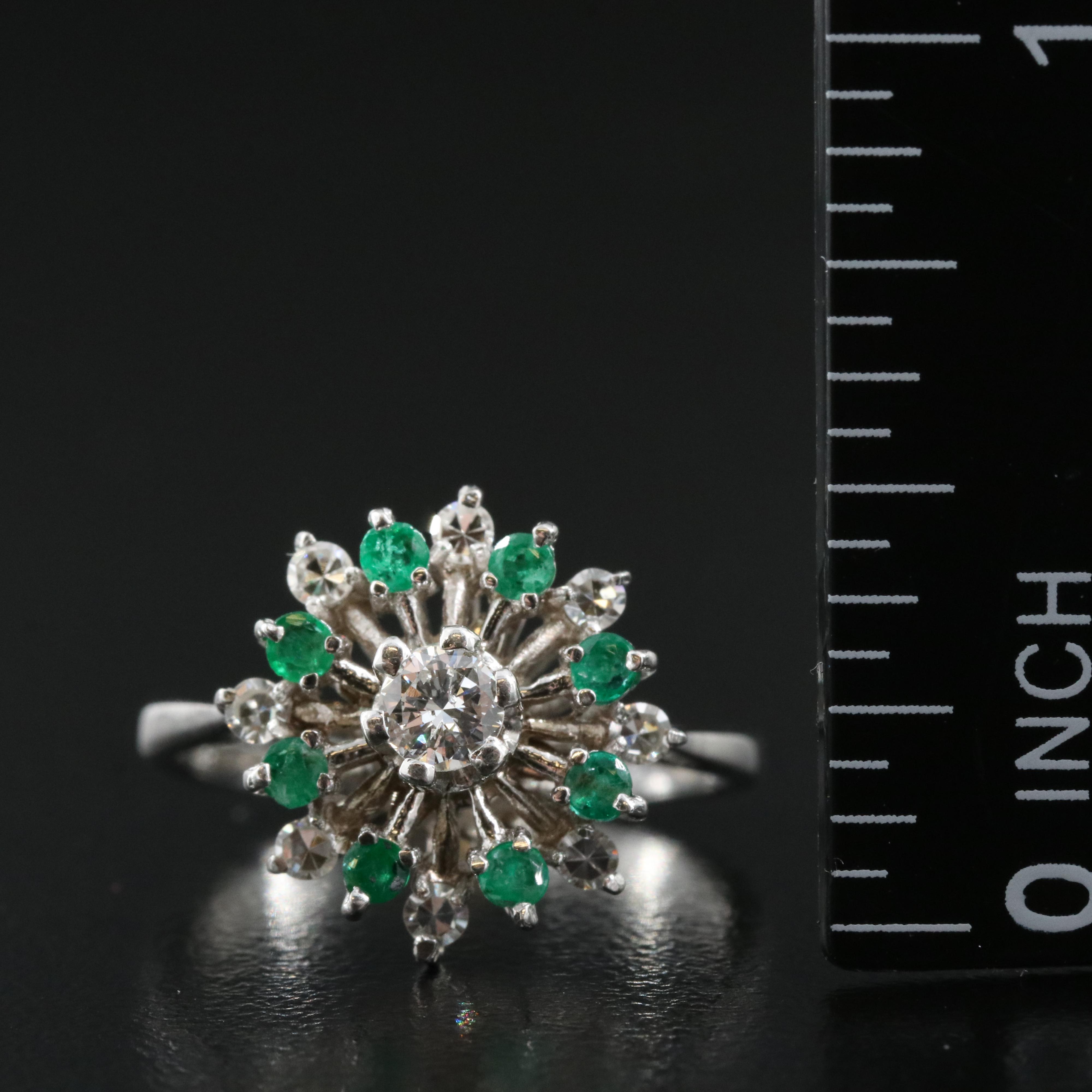 18K 0.33 CTW Diamond and Emerald Ring
