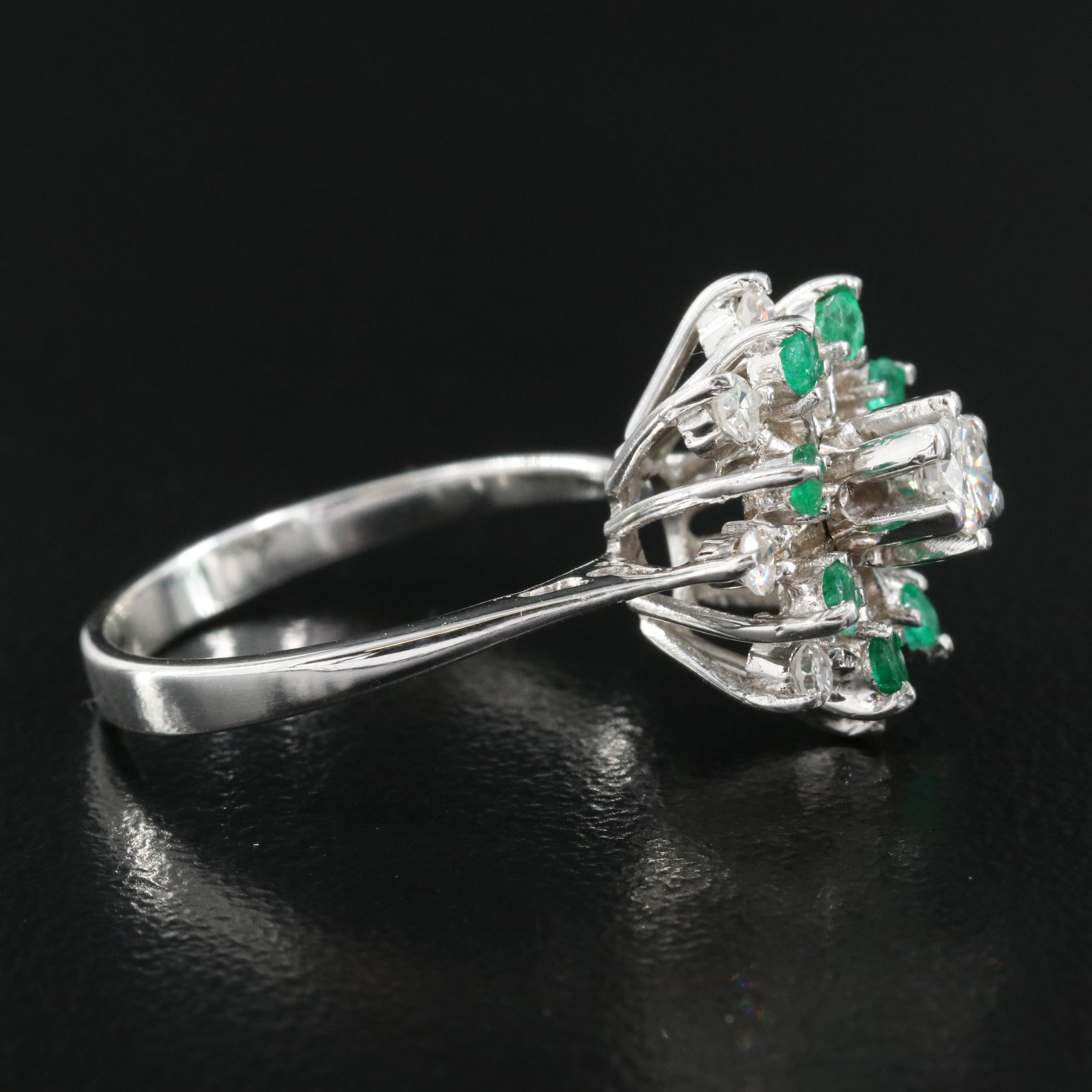 18K 0.33 CTW Diamond and Emerald Ring