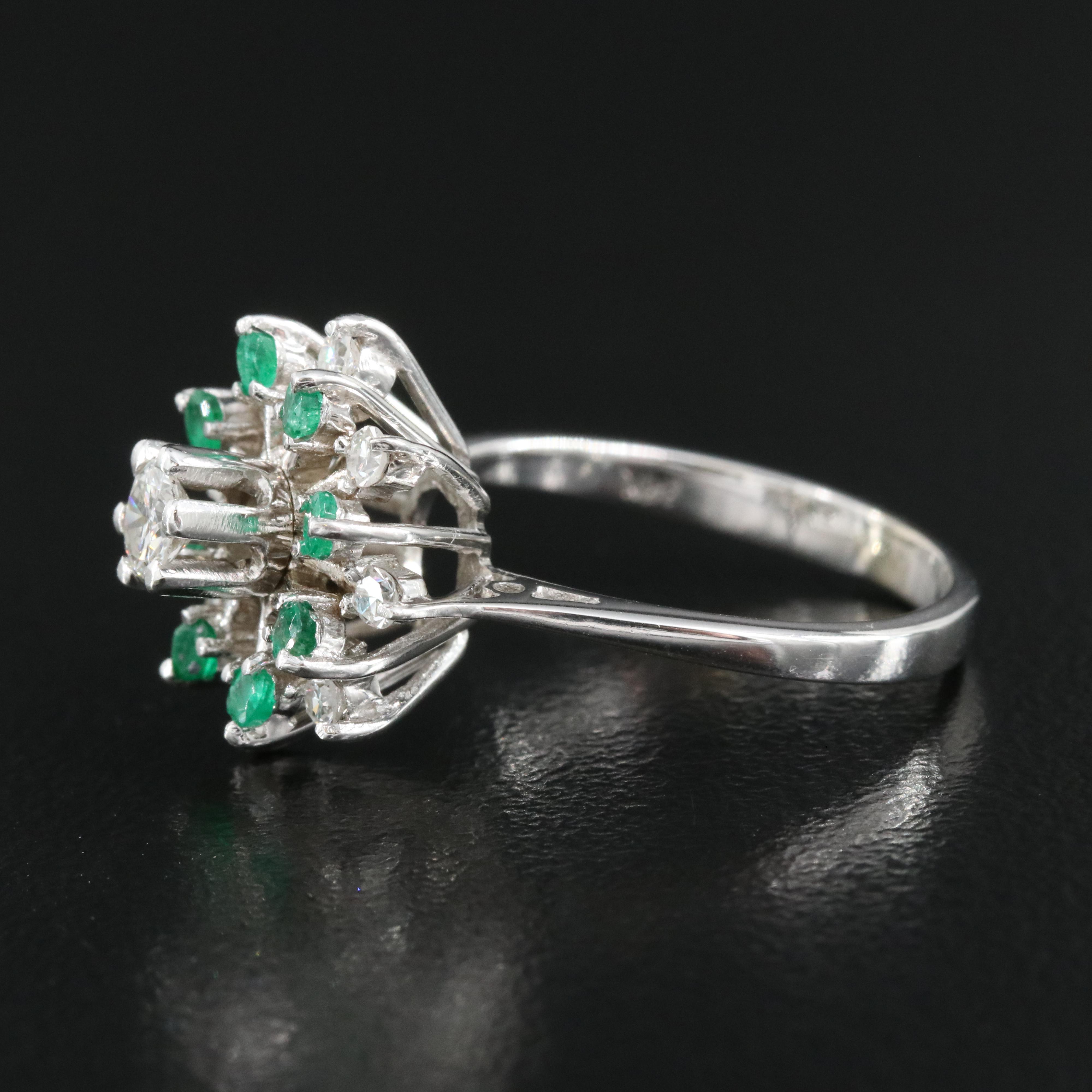 18K 0.33 CTW Diamond and Emerald Ring