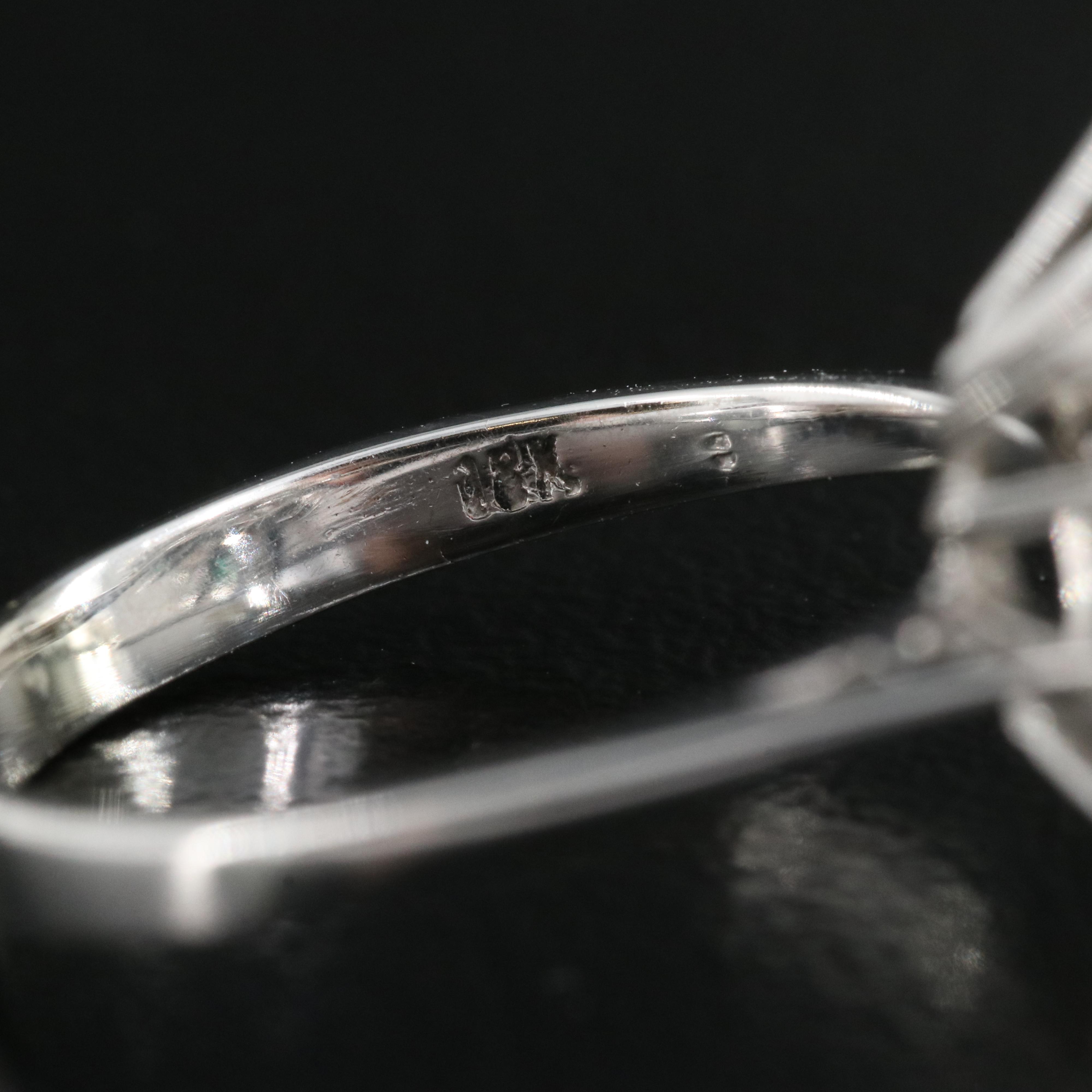 18K 0.33 CTW Diamond and Emerald Ring