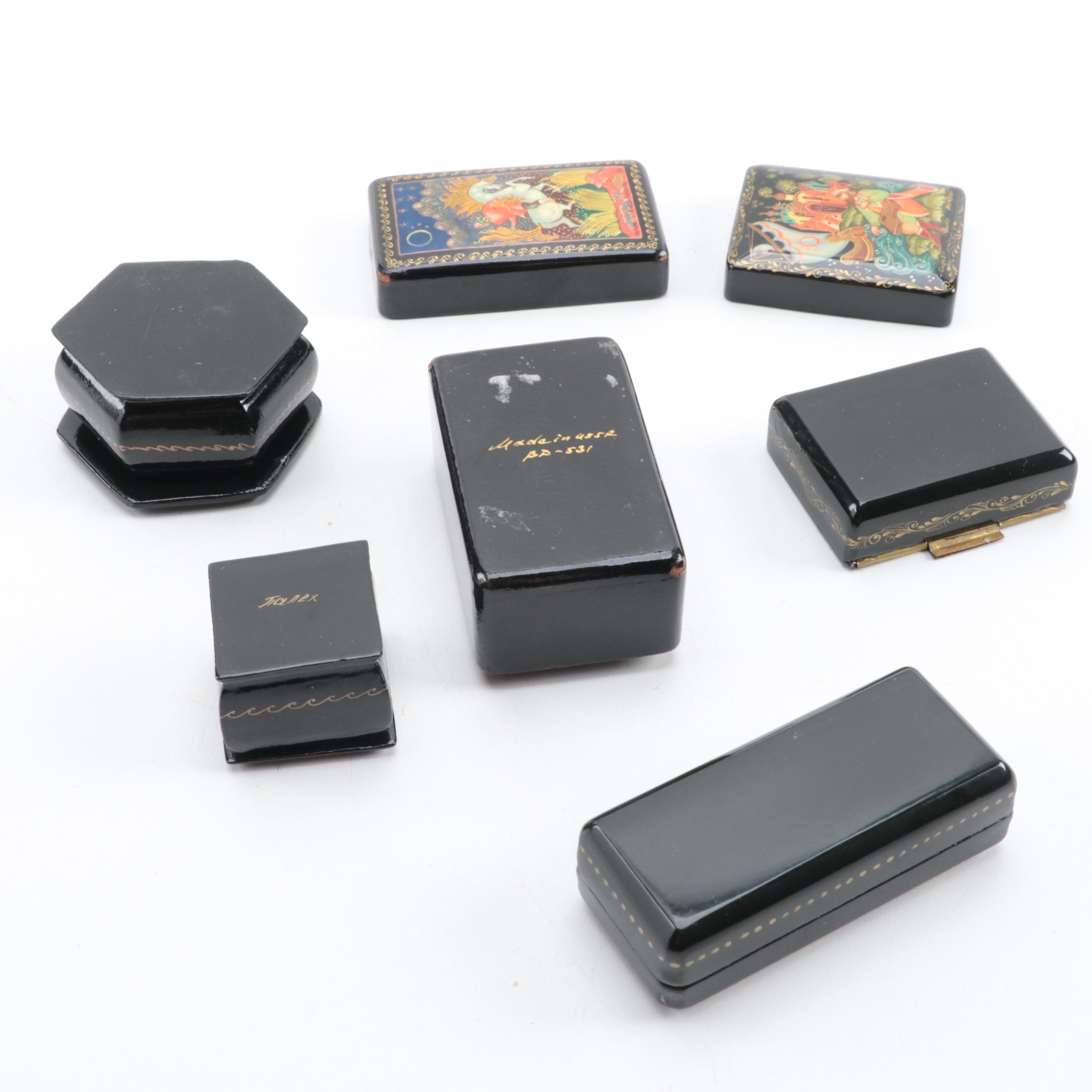 Russian Catching the Firebird and Other Lacquerware Boxes