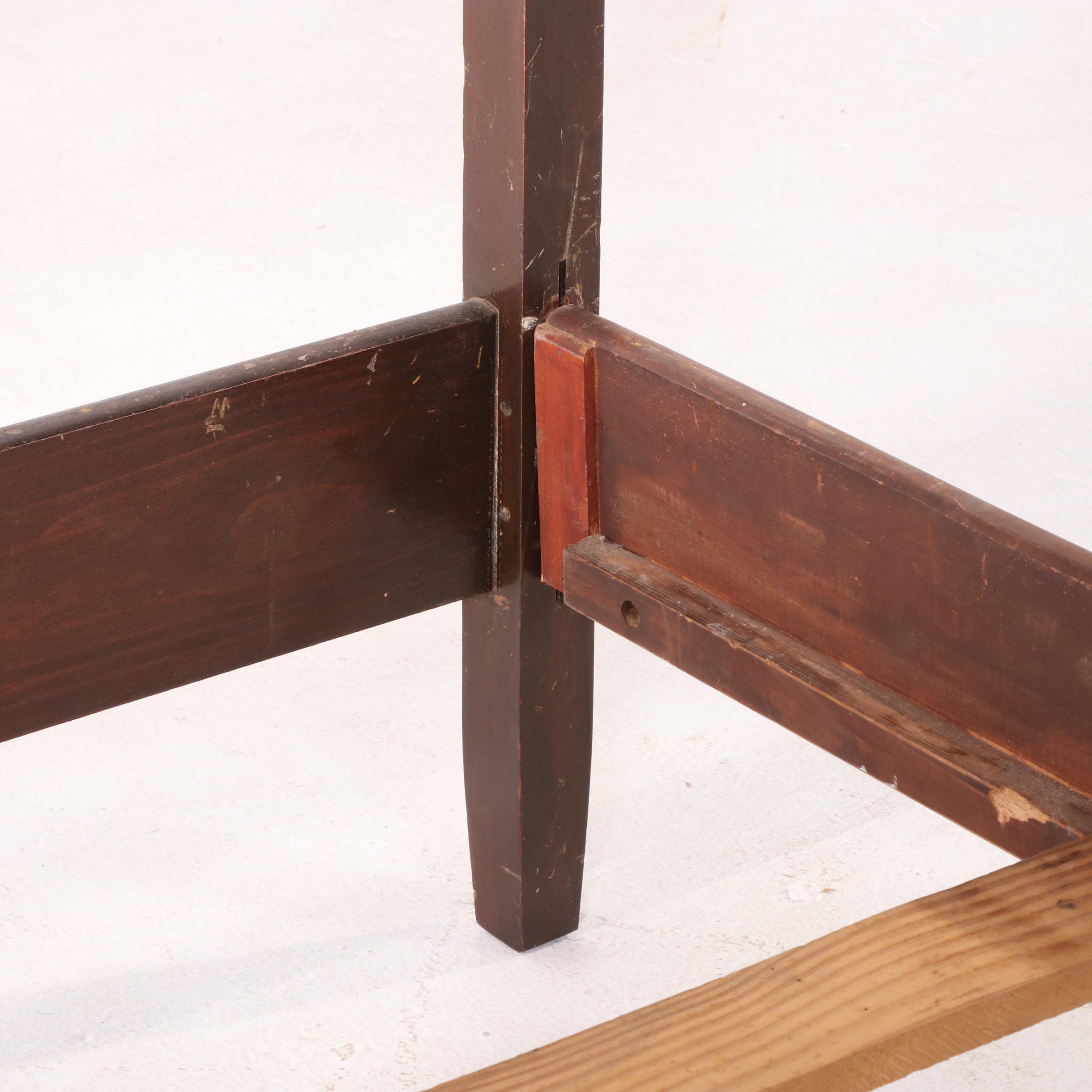 Federal Style Mahogany Full Size Bed Frame and Nightstand