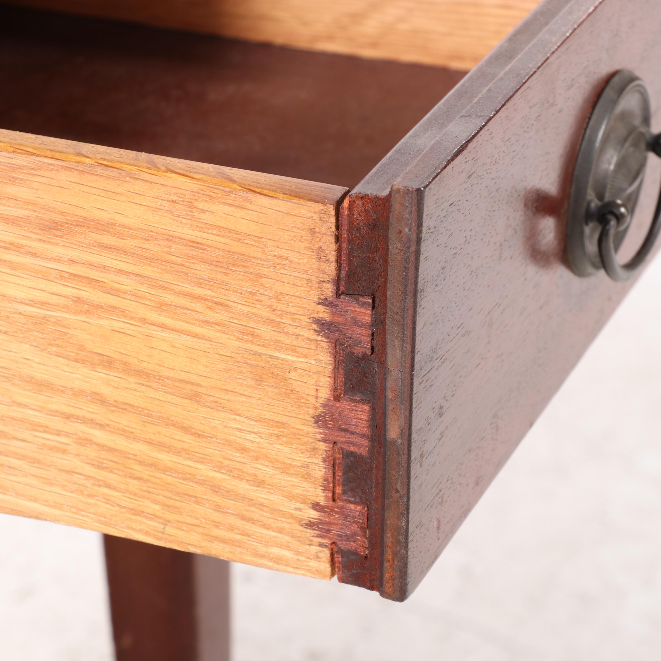 Federal Style Mahogany Full Size Bed Frame and Nightstand