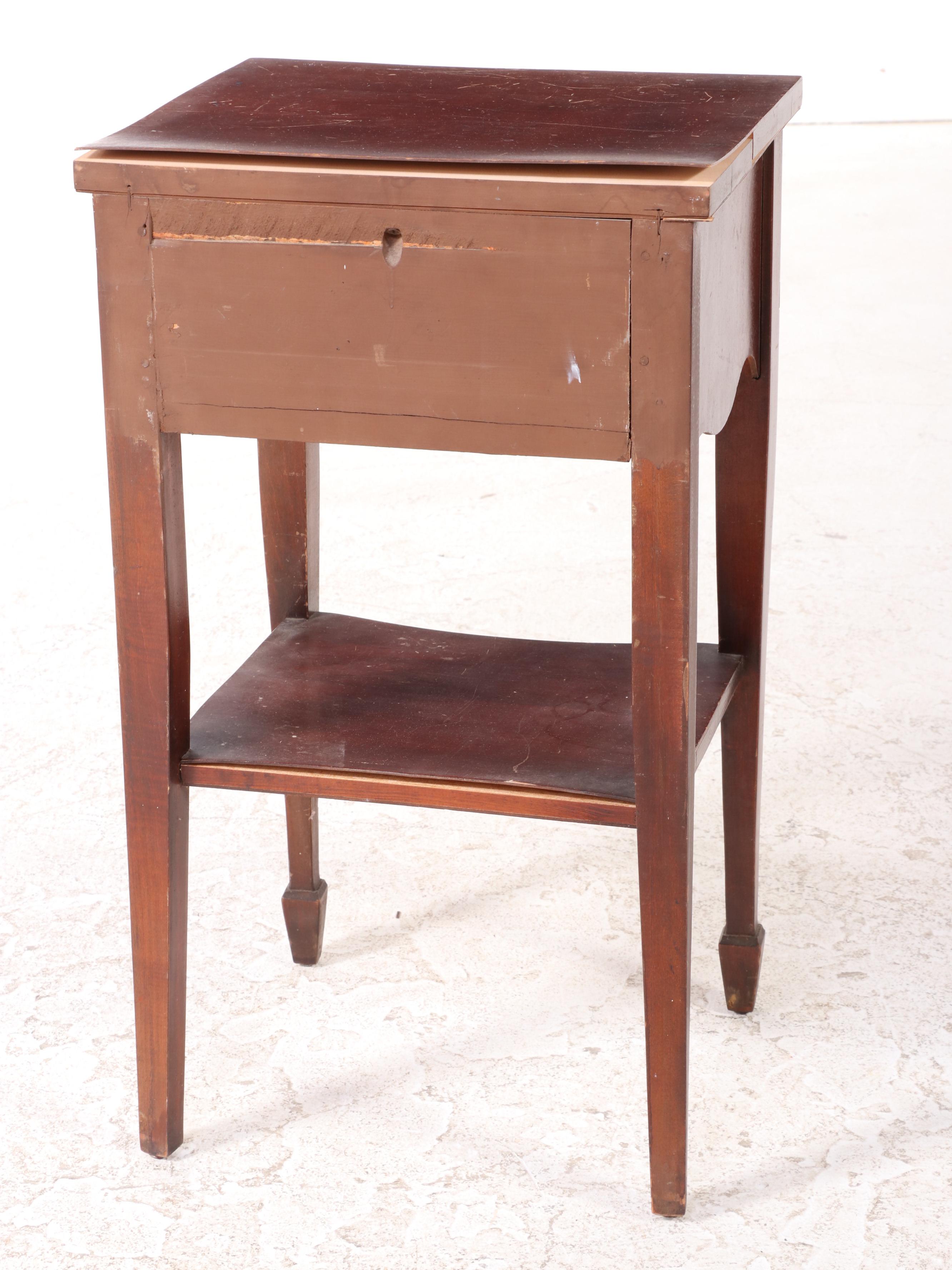 Federal Style Mahogany Full Size Bed Frame and Nightstand