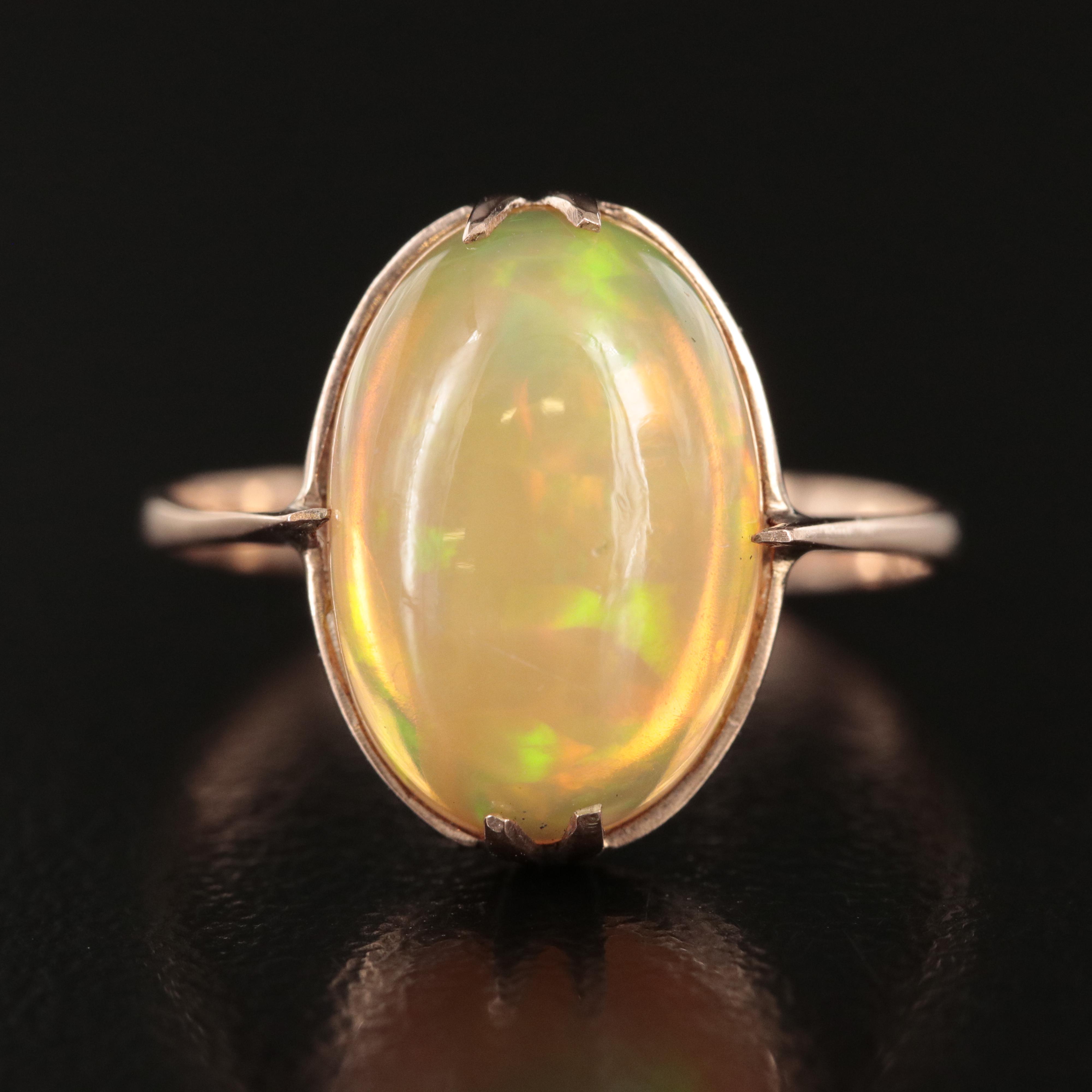10K Rose Gold Opal Ring