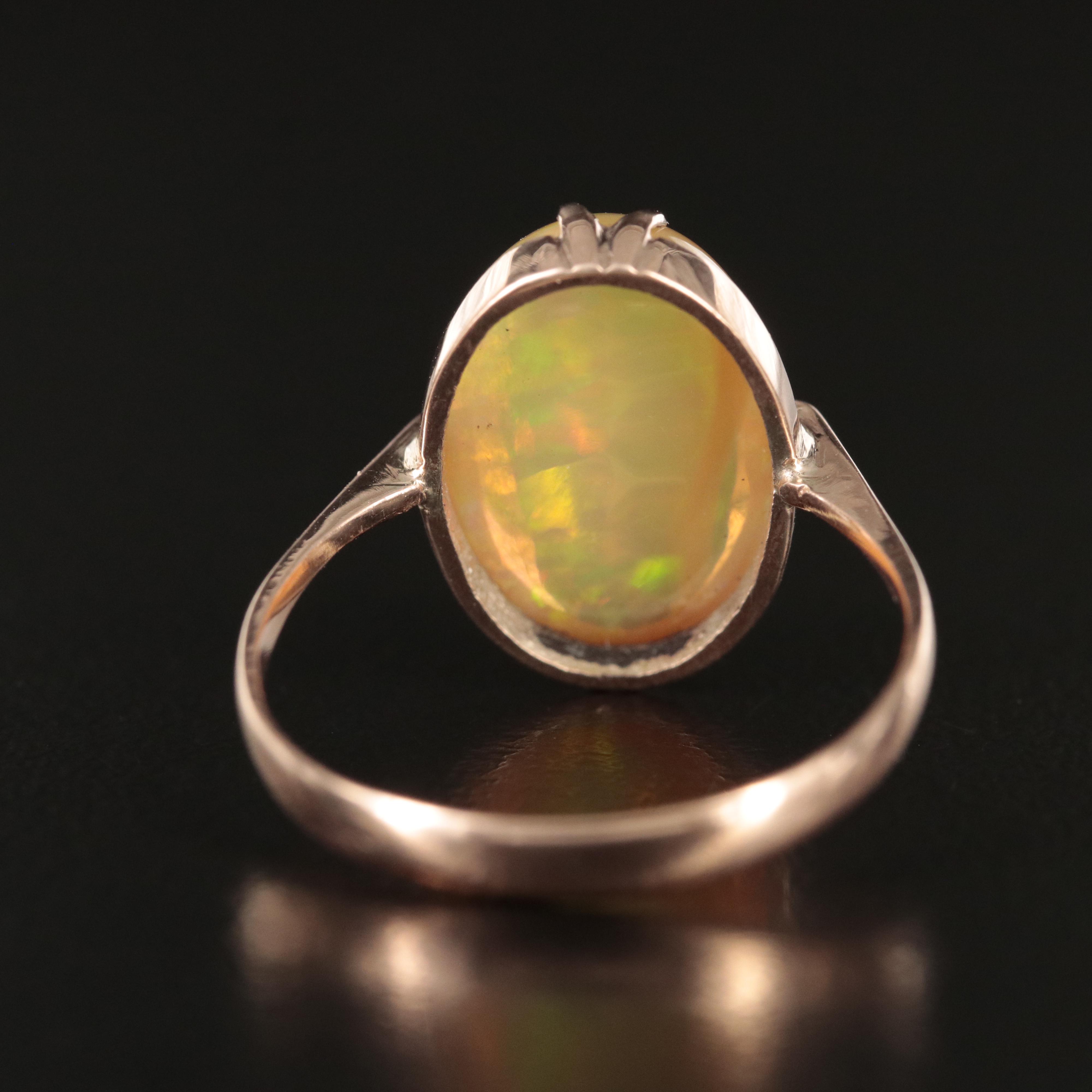 10K Rose Gold Opal Ring