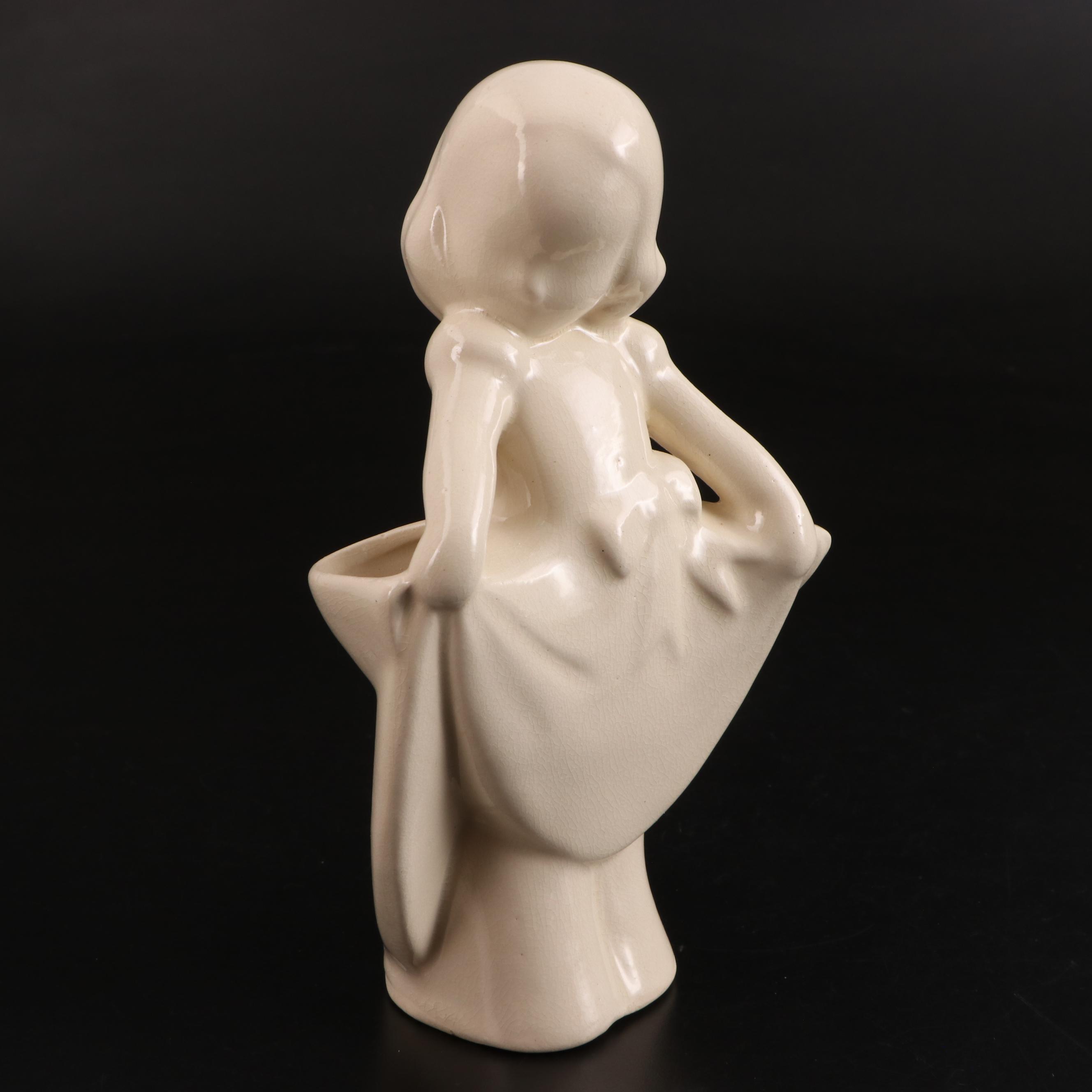 Robinson Ransbottom Pottery and Other White Ceramic Vases, Mid-20th Century