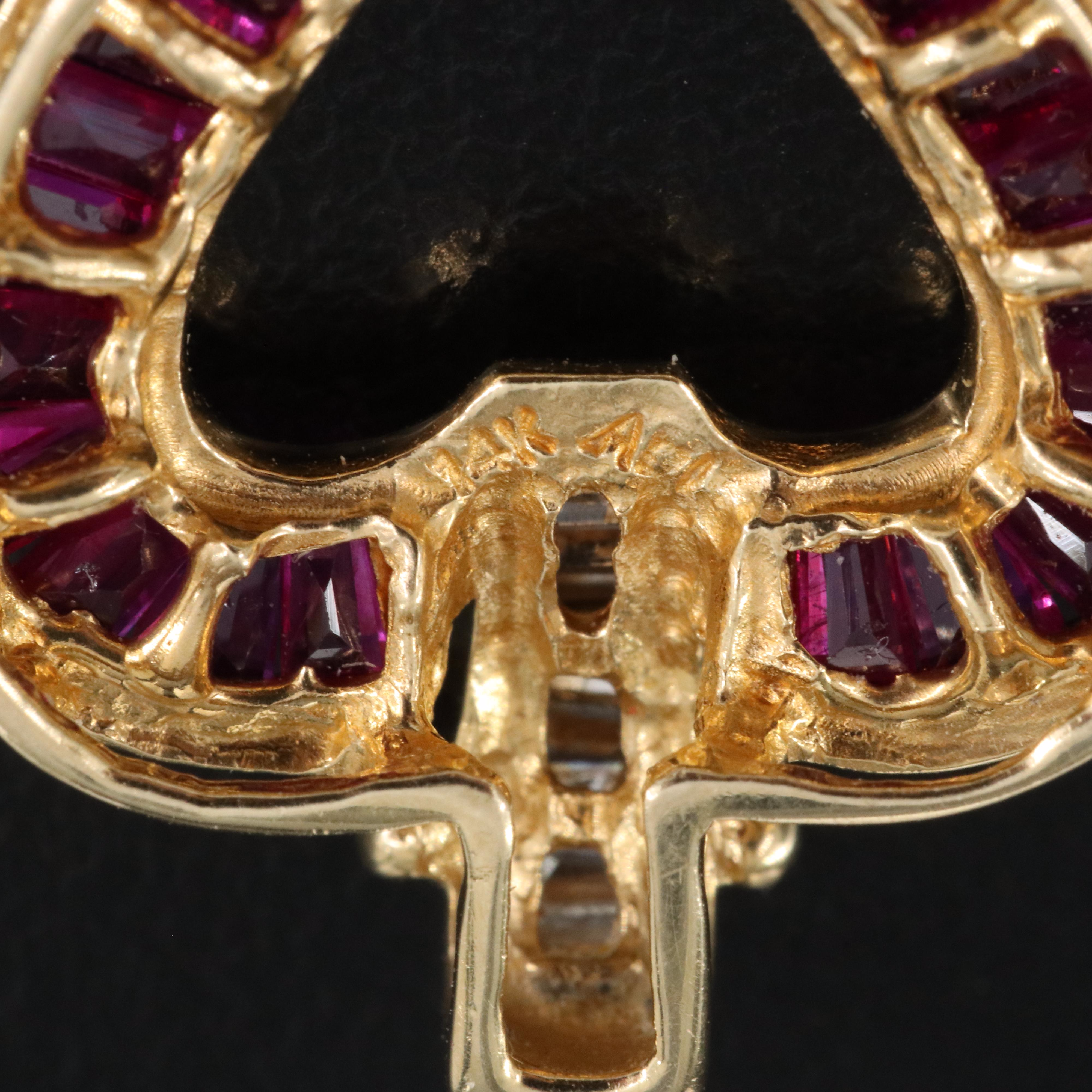 14K Ruby and Diamond Heart Pendant