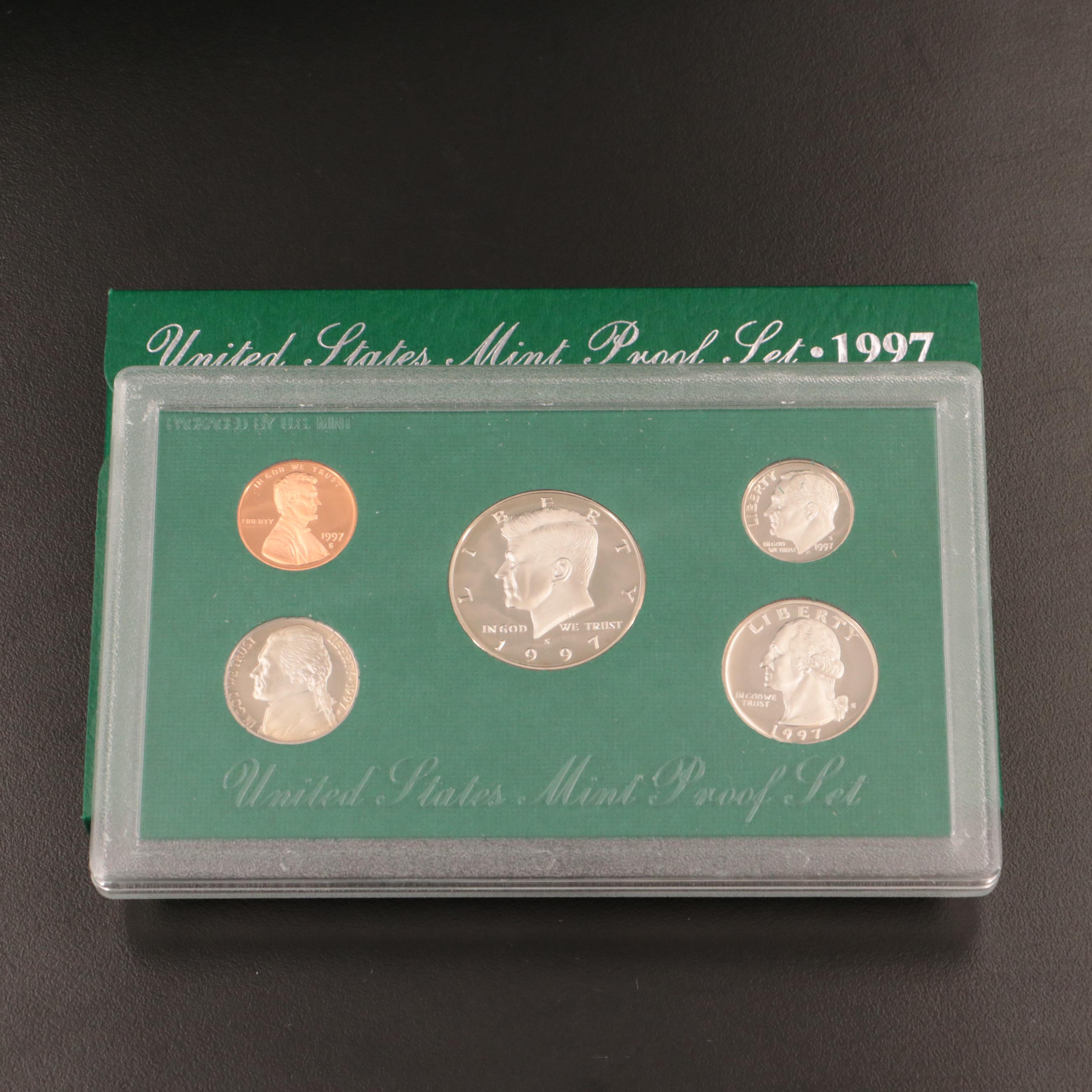 Twenty-One U.S. Mint Proof Sets Including Five 1995 Sets