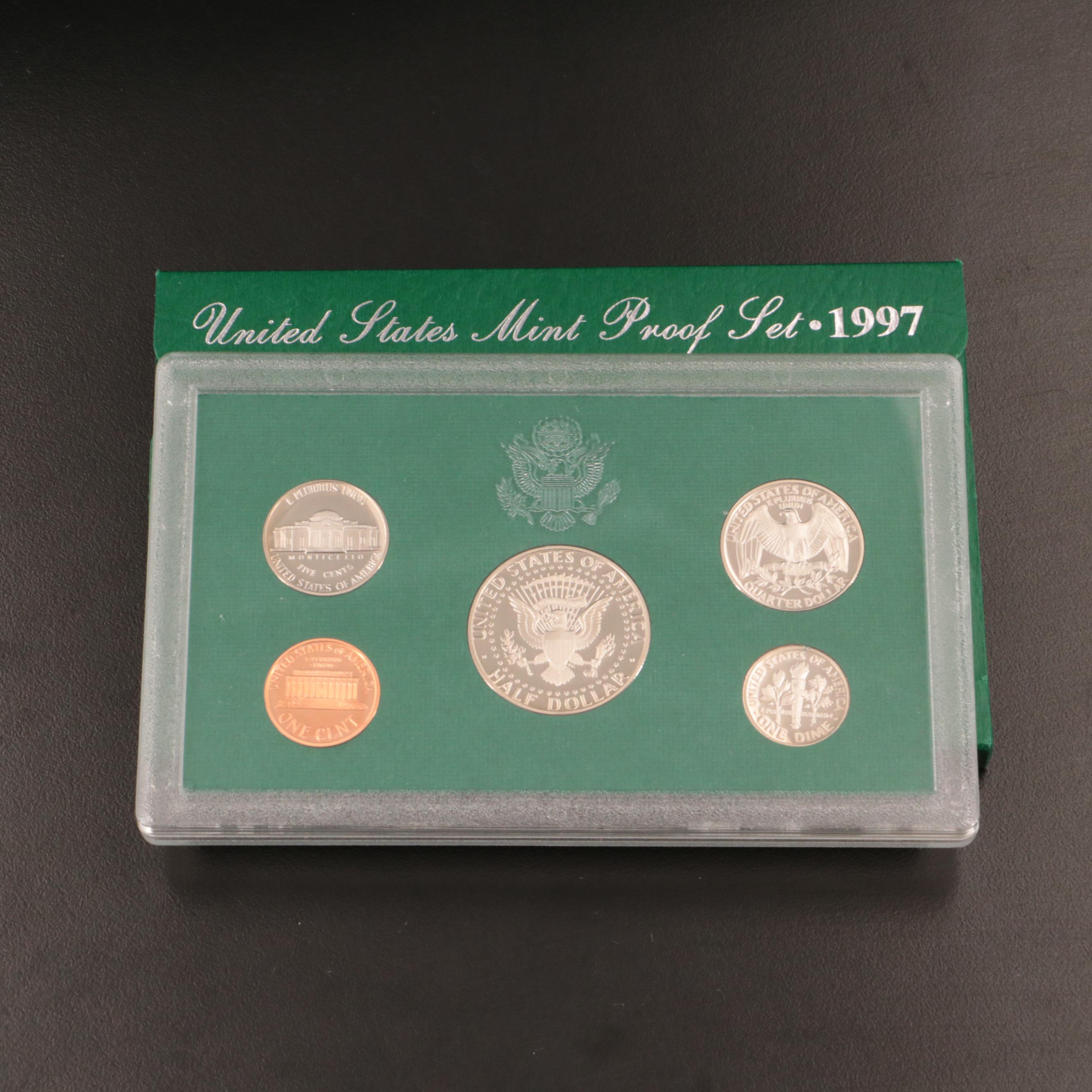 Twenty-One U.S. Mint Proof Sets Including Five 1995 Sets