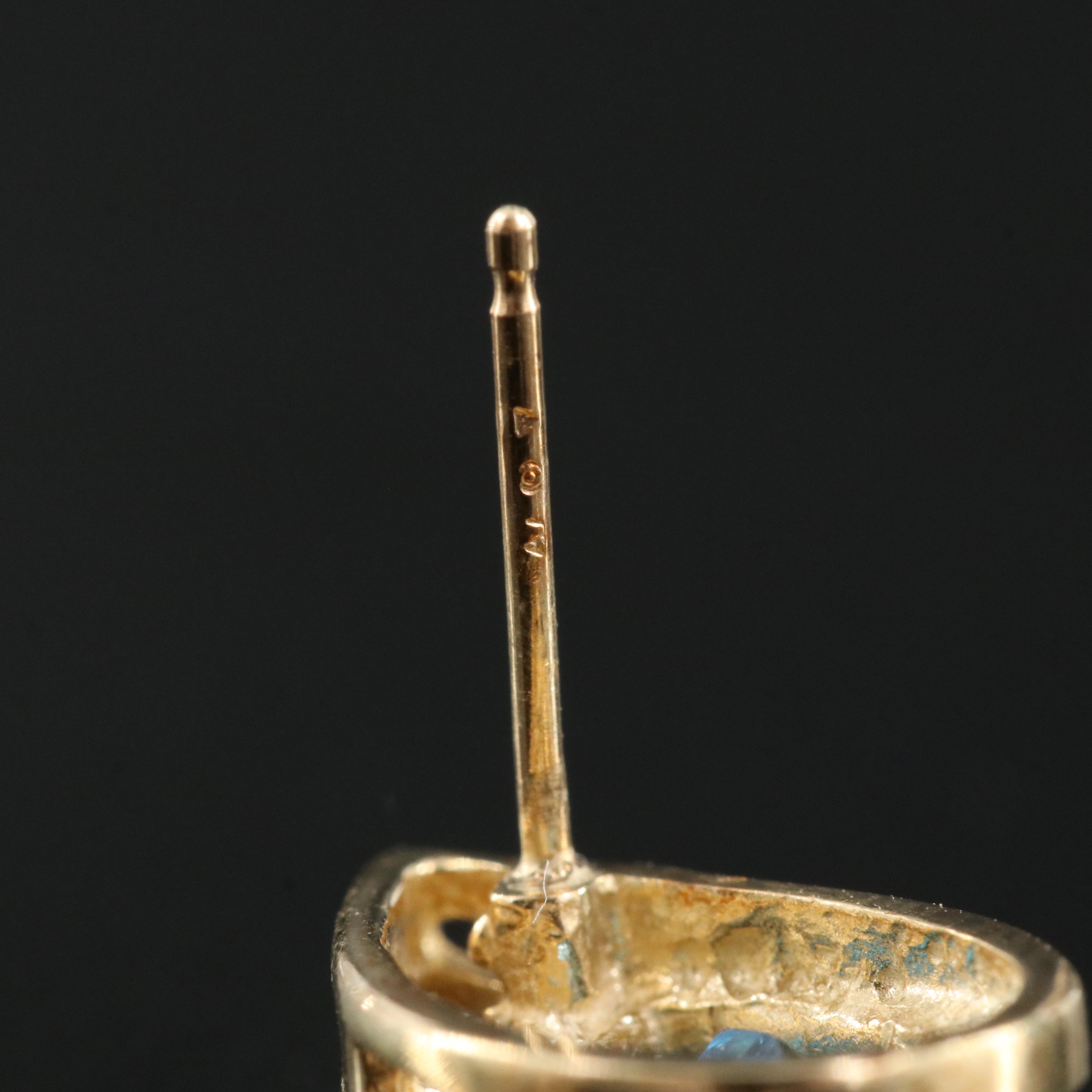 10K Swiss Blue Topaz Earrings