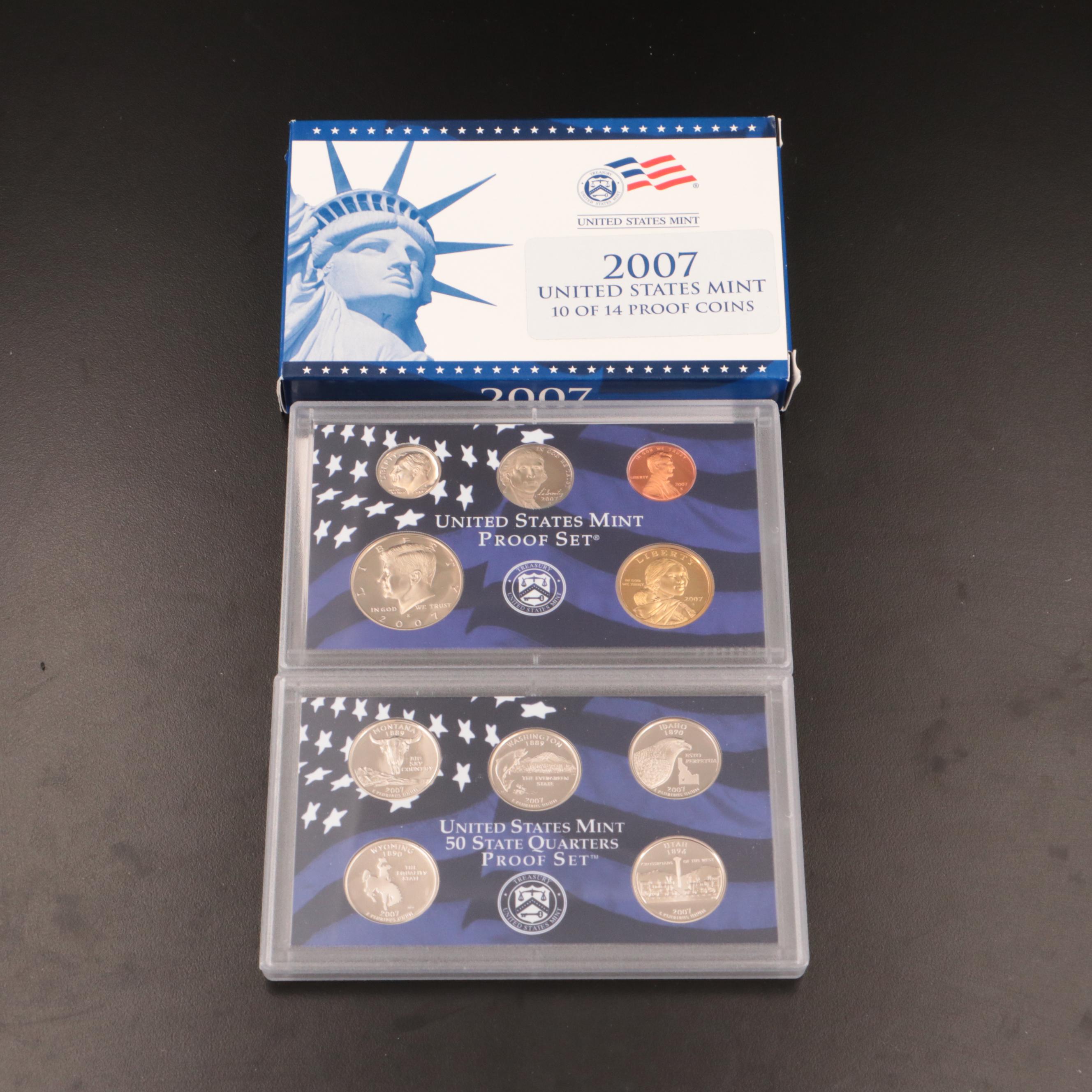 Five U.S. Mint Proof Sets, 2007 to 2011