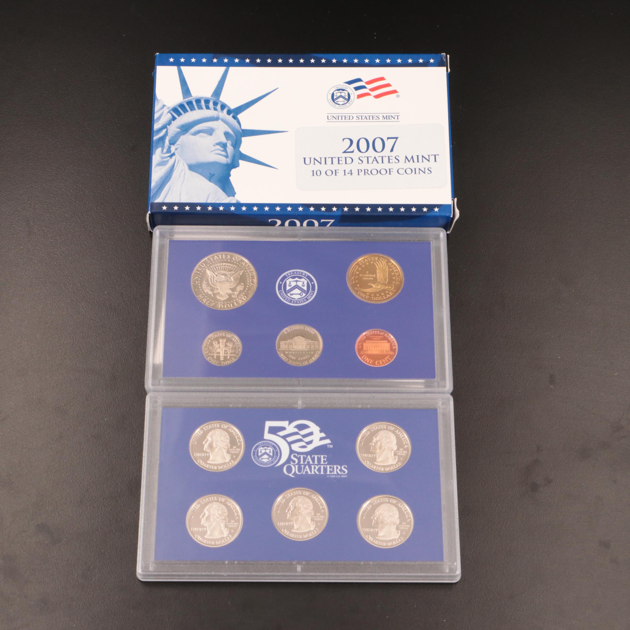 Five U.S. Mint Proof Sets, 2007 to 2011
