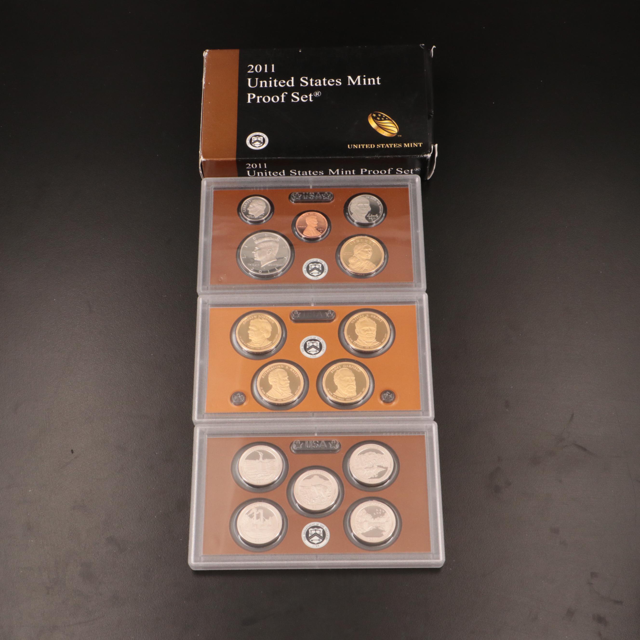 Five U.S. Mint Proof Sets, 2007 to 2011