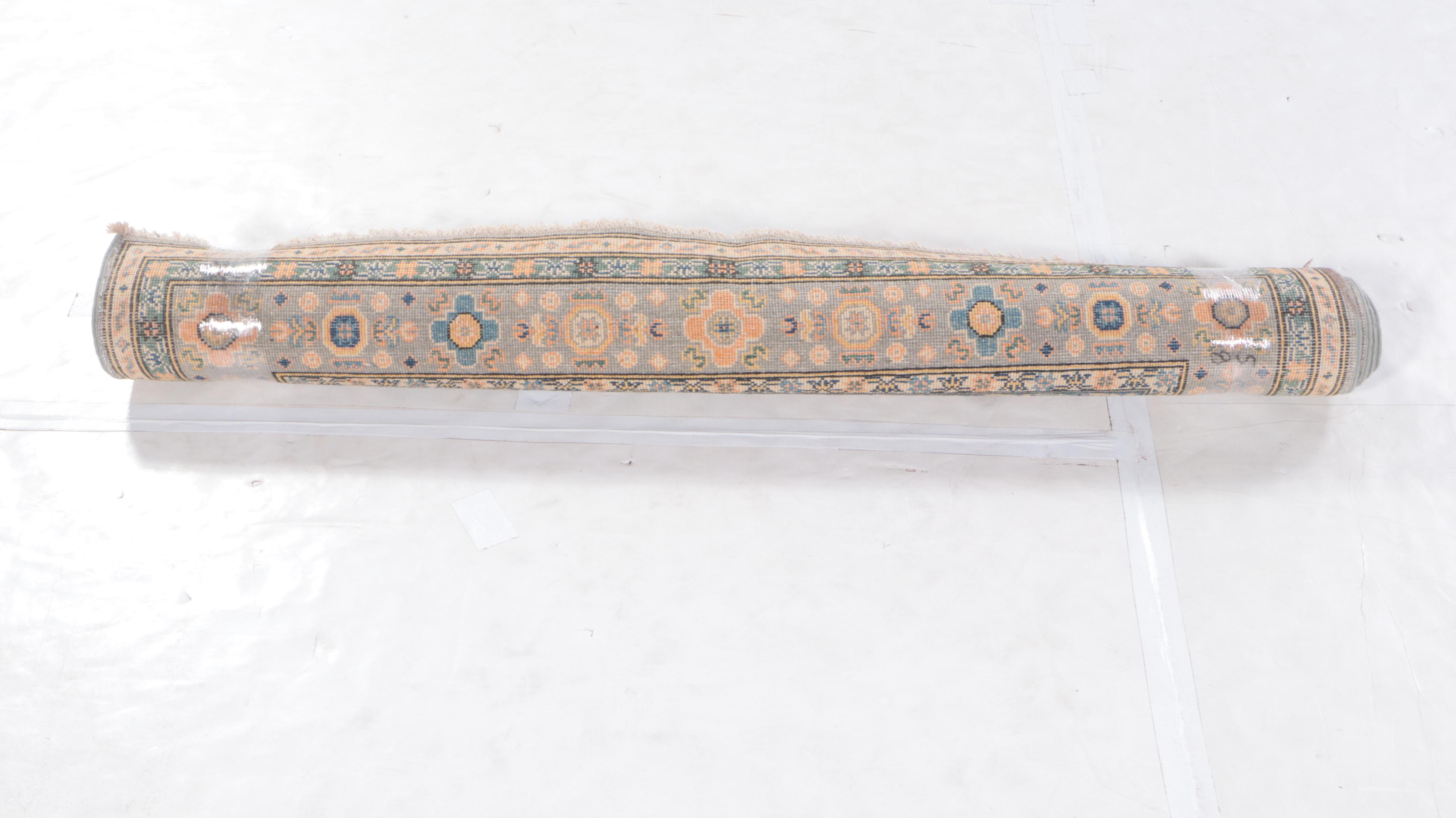 4'9 x 7' Hand-Knotted Pakistani Kazak-Style Area Rug